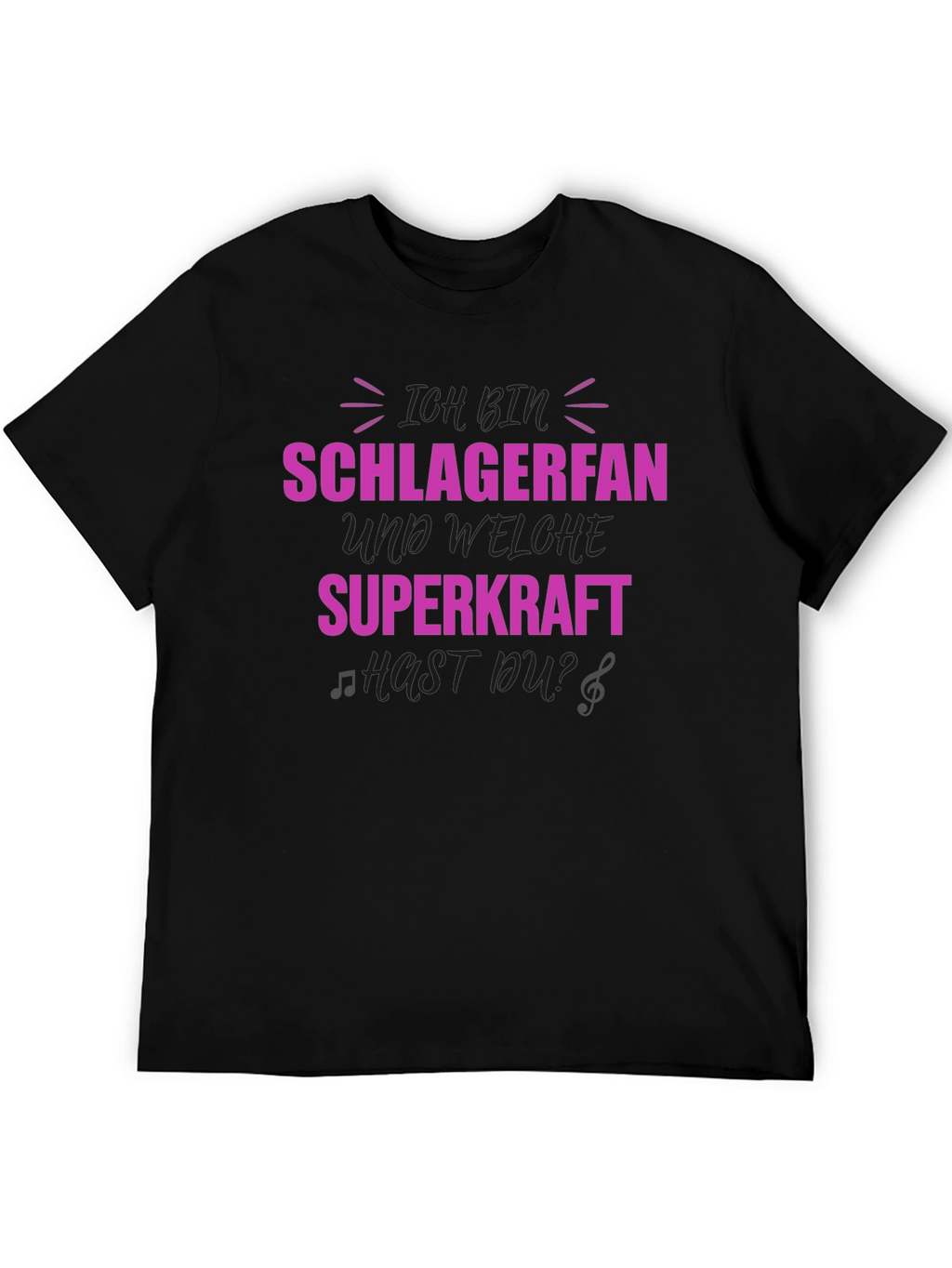 Schlagerfan Superpower Black T-Shirt