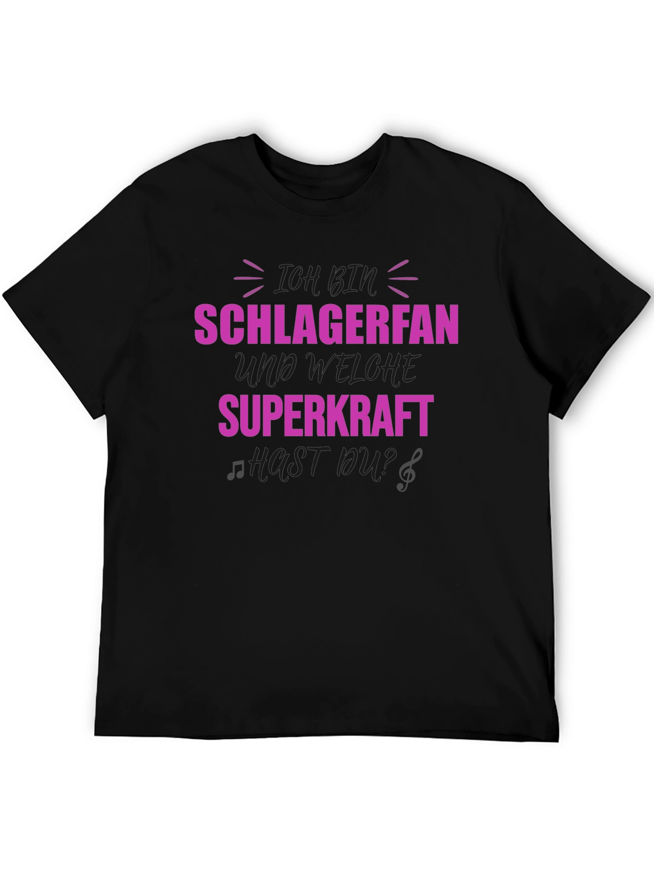 Schlagerfan Superpower Black T-Shirt