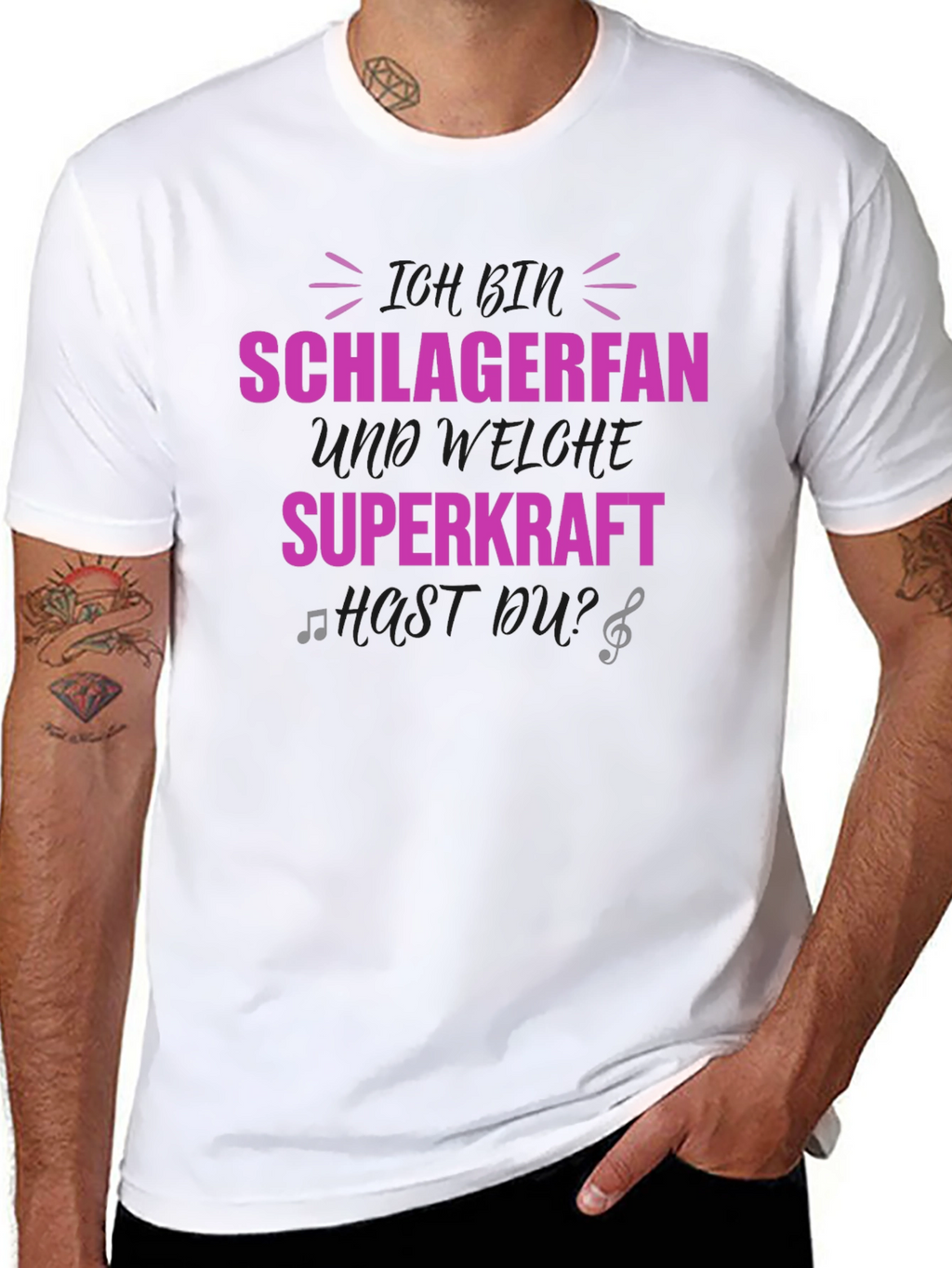 Schlagerfan Superpower Black T-Shirt