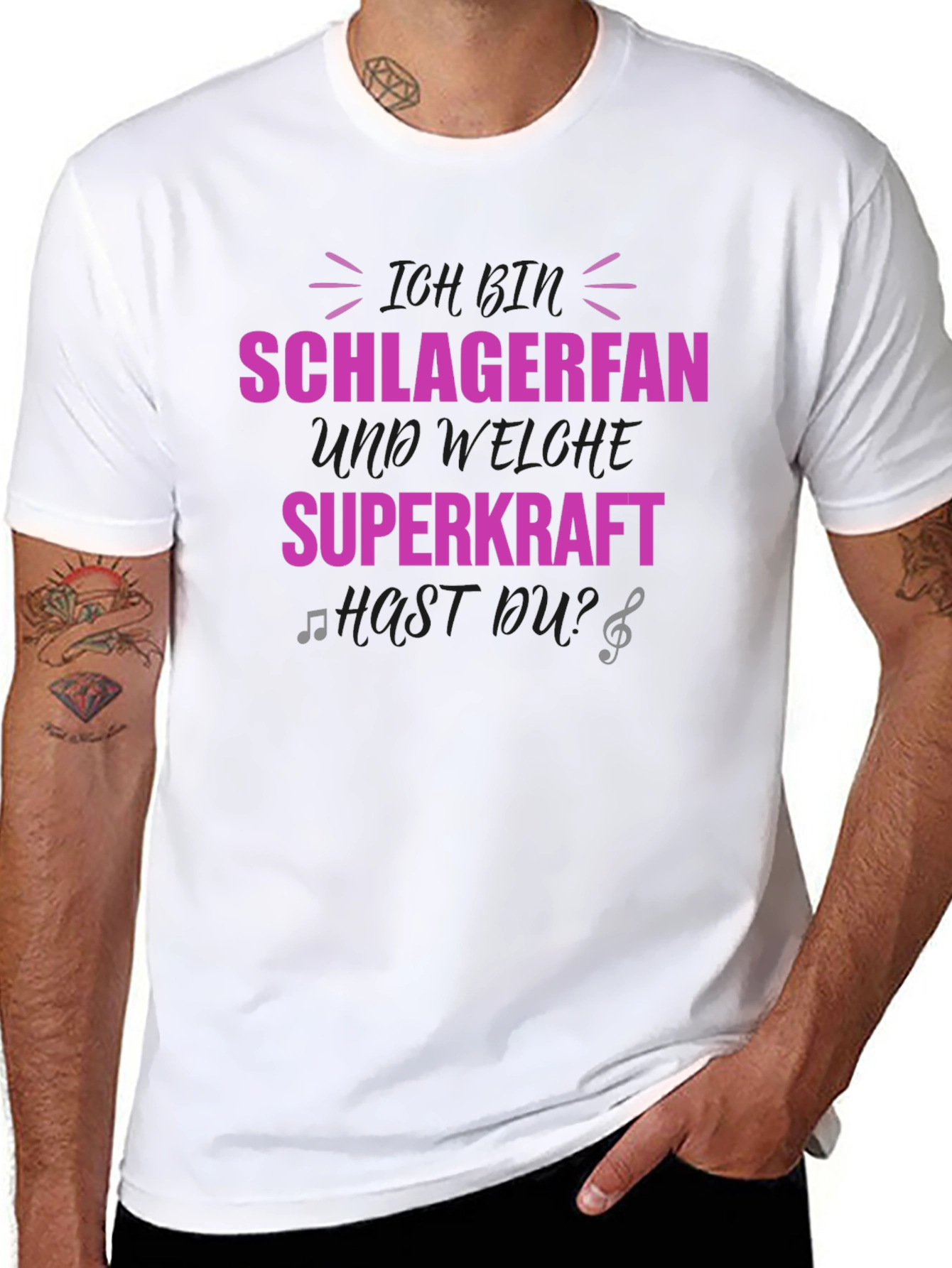 Schlagerfan Superpower Black T-Shirt
