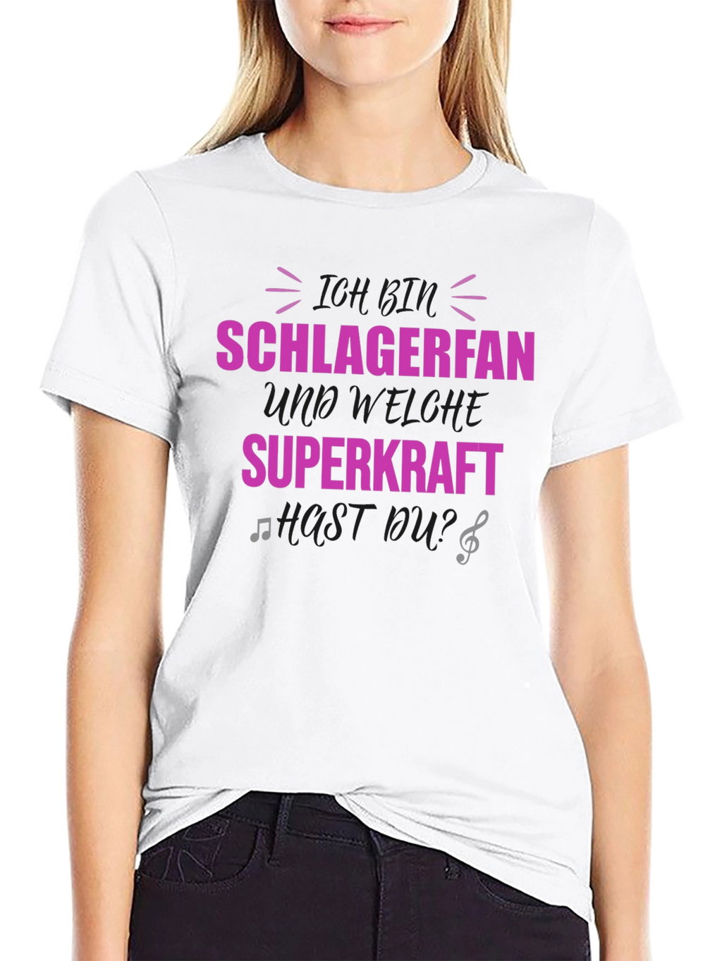 Schlagerfan Superpower Black T-Shirt
