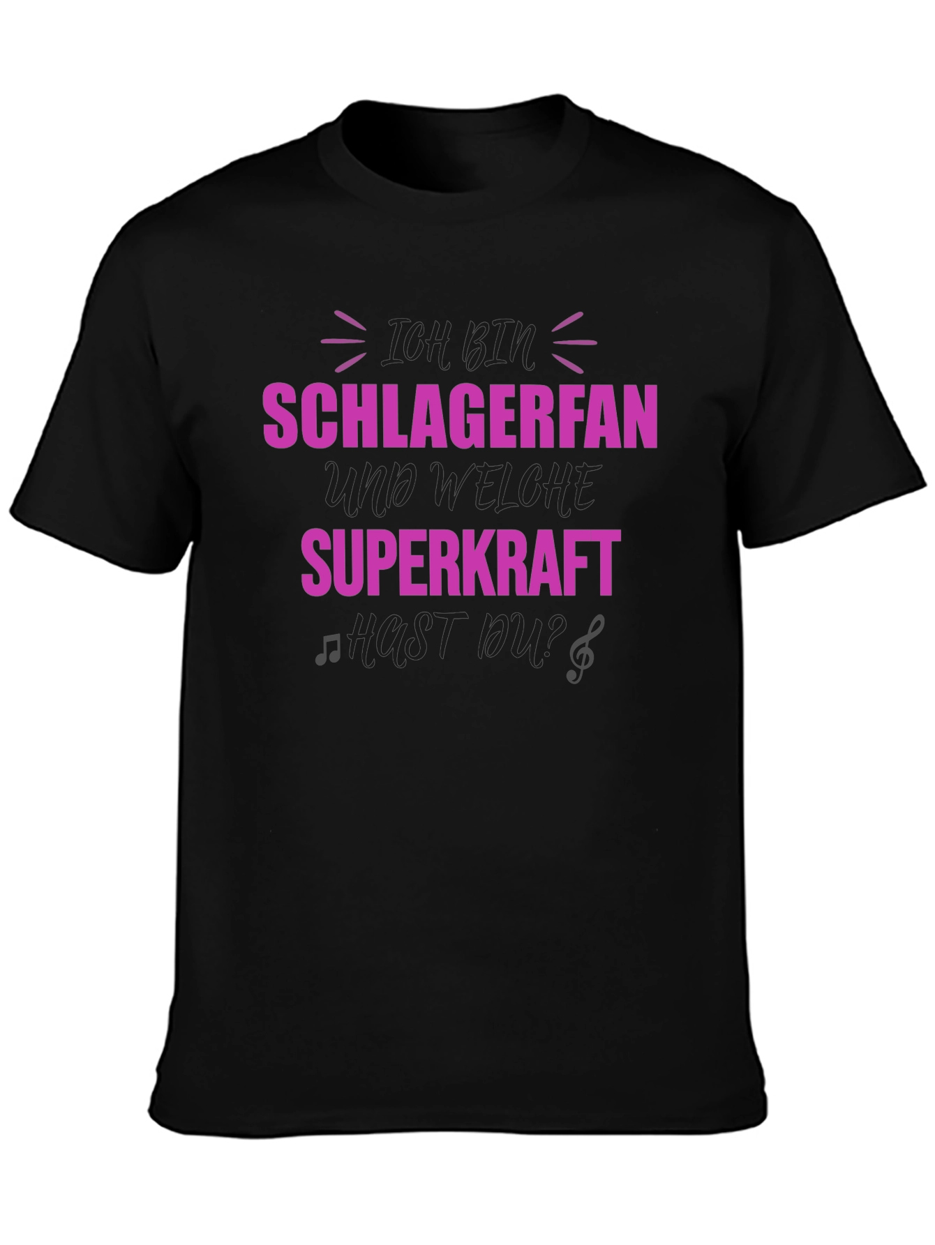 Schlagerfan Superpower Black T-Shirt