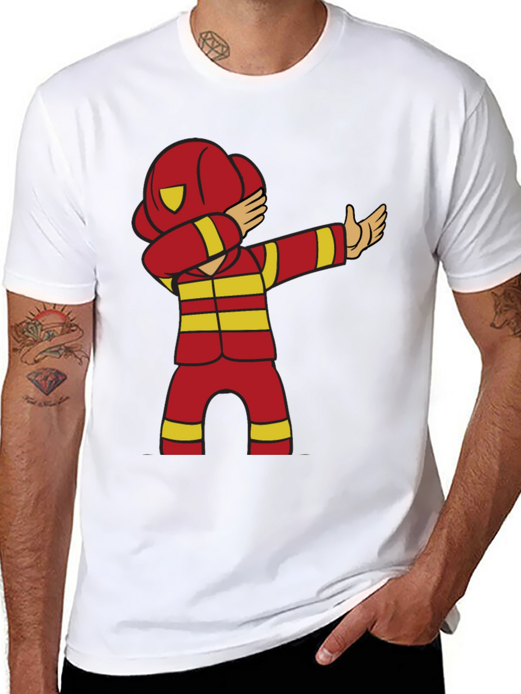 Cartoon Firefighter Dabbing T-Shirt