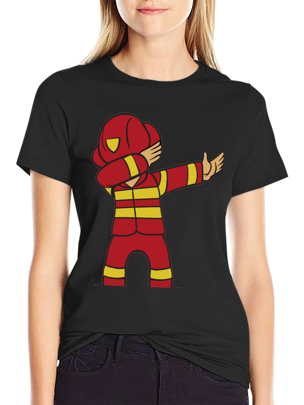 Cartoon Firefighter Dabbing T-Shirt