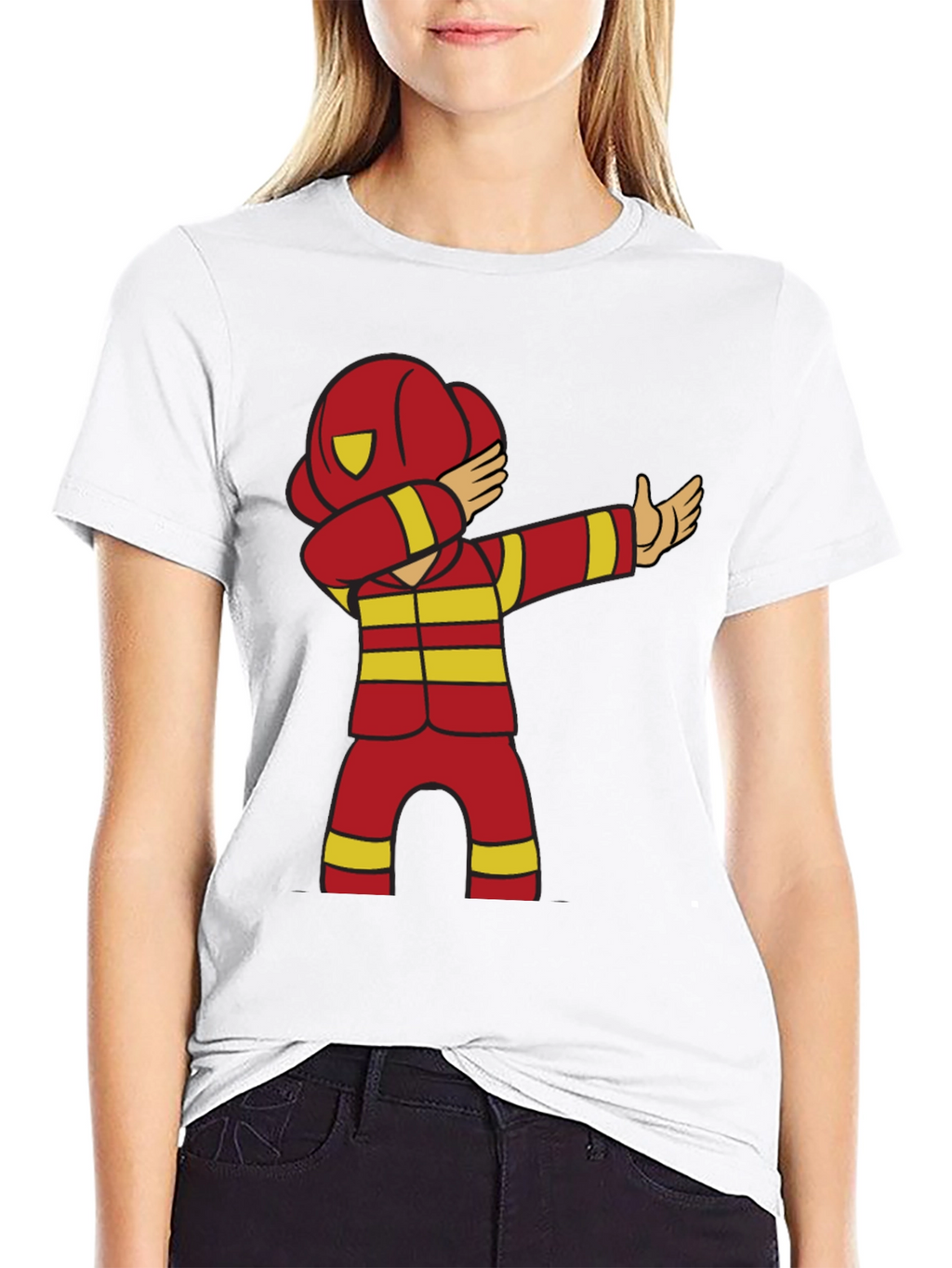 Cartoon Firefighter Dabbing T-Shirt