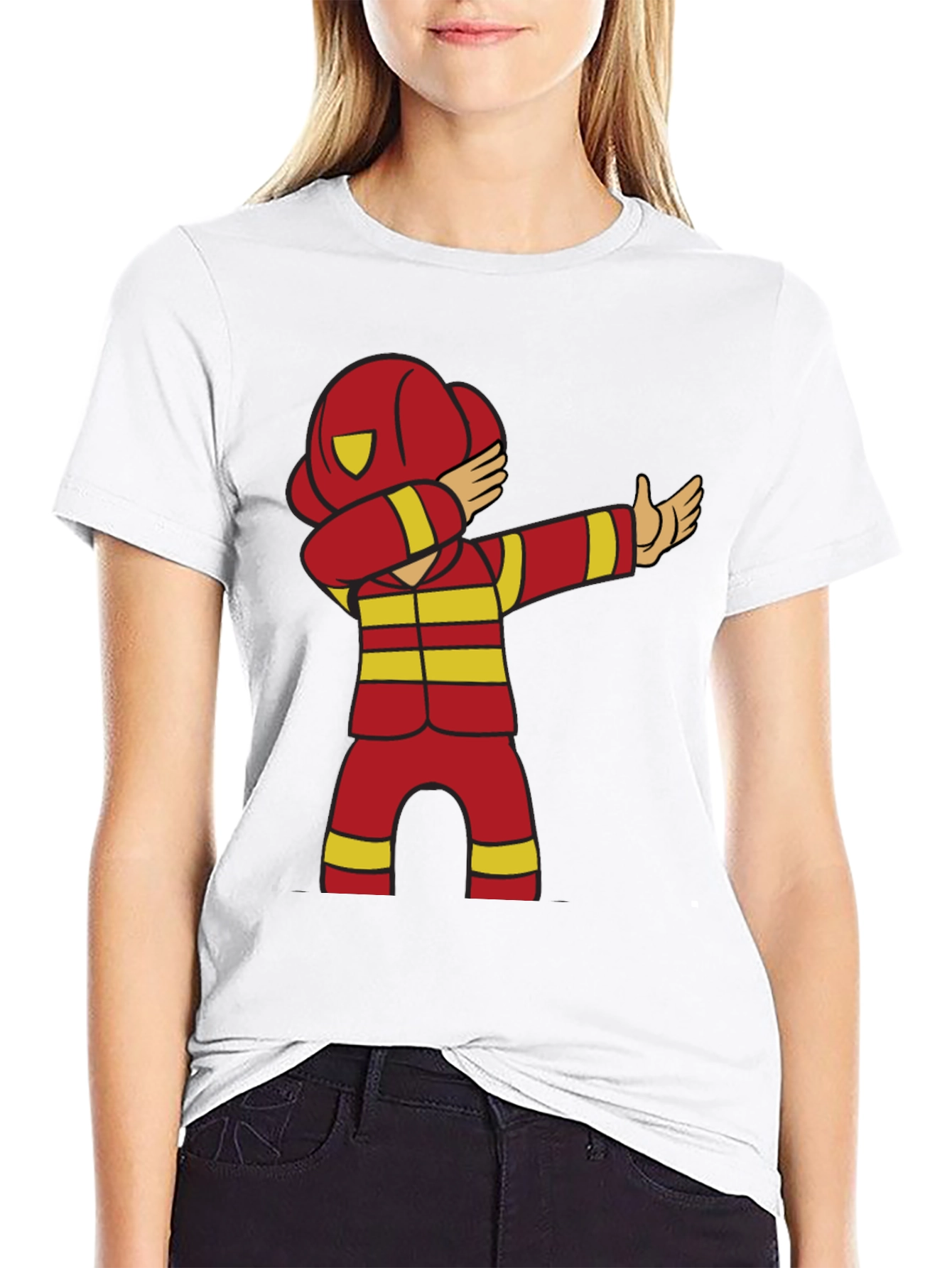 Cartoon Firefighter Dabbing T-Shirt