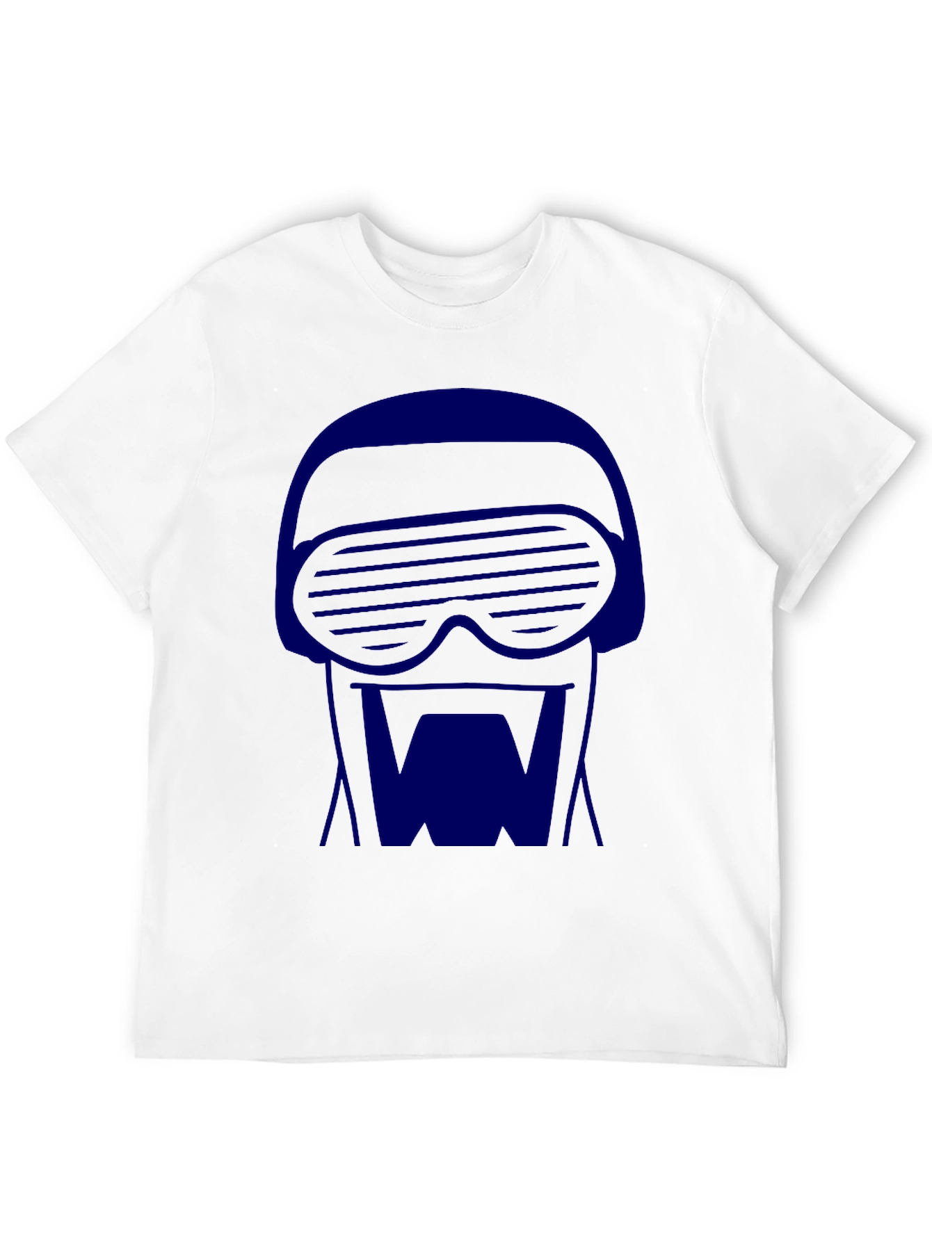 Retro-Cool Black T-Shirt with Blue 80s Robot Graphic