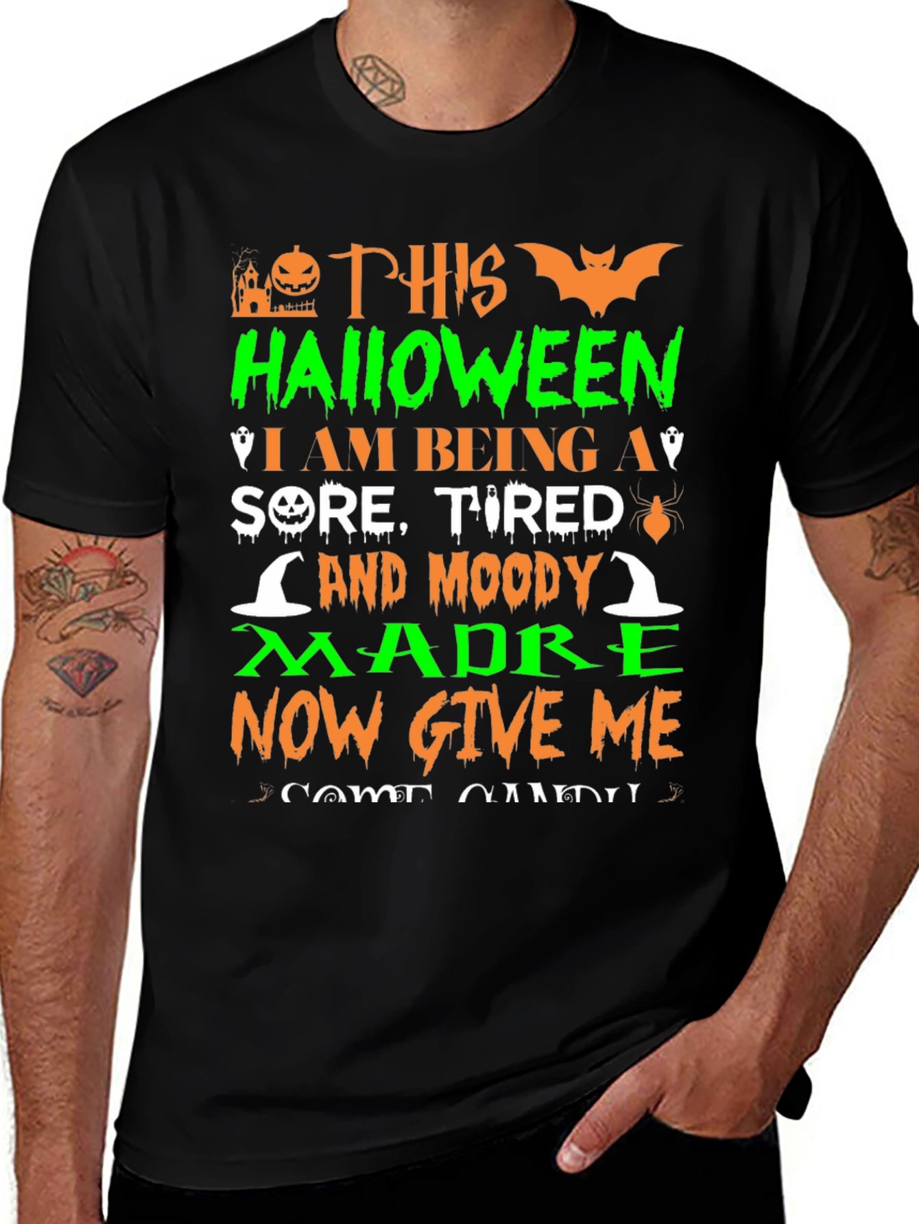 Halloween Sore Tired Moody Madre T-Shirt