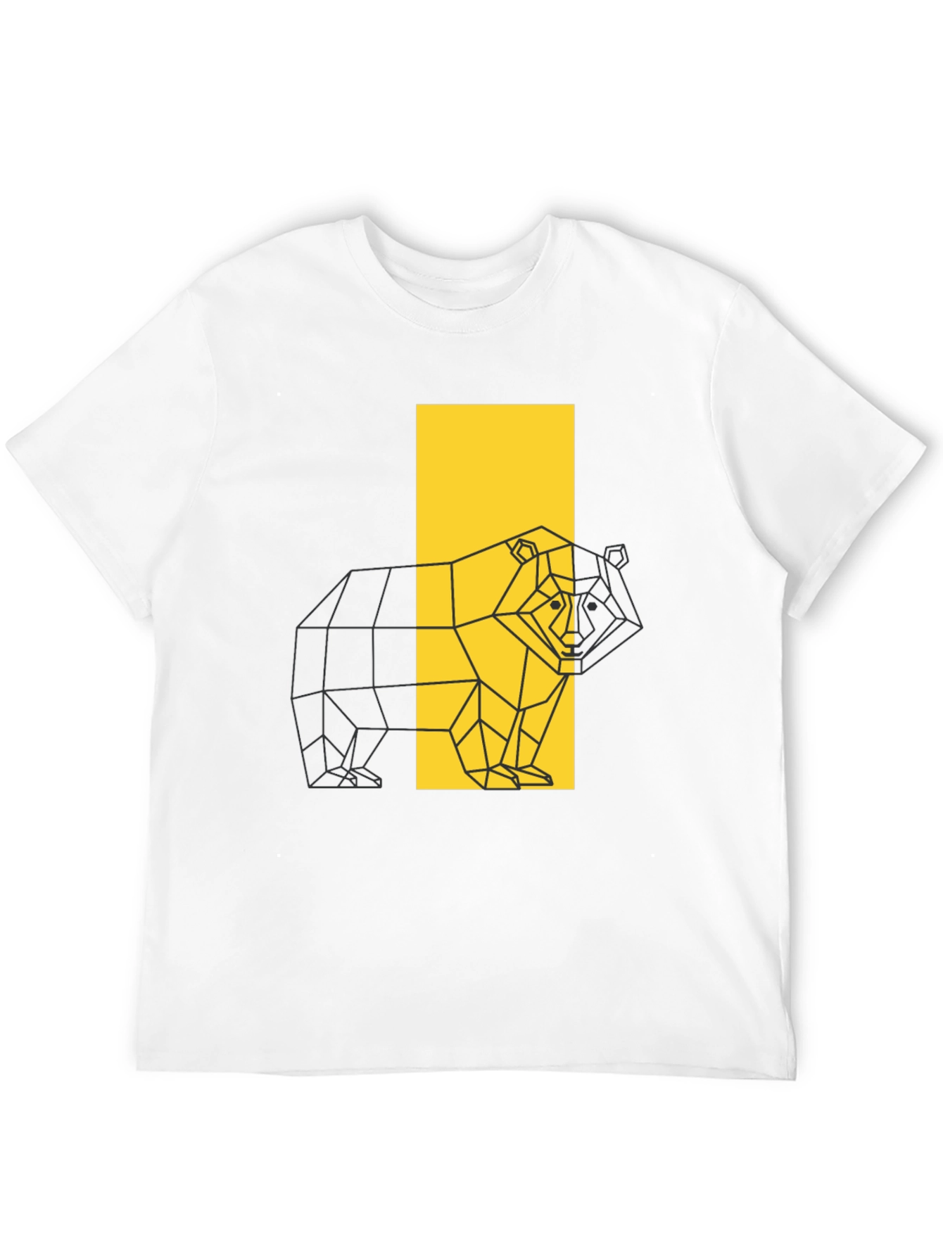 Geometric Bear Graphic Tee - Stylish Black T-Shirt