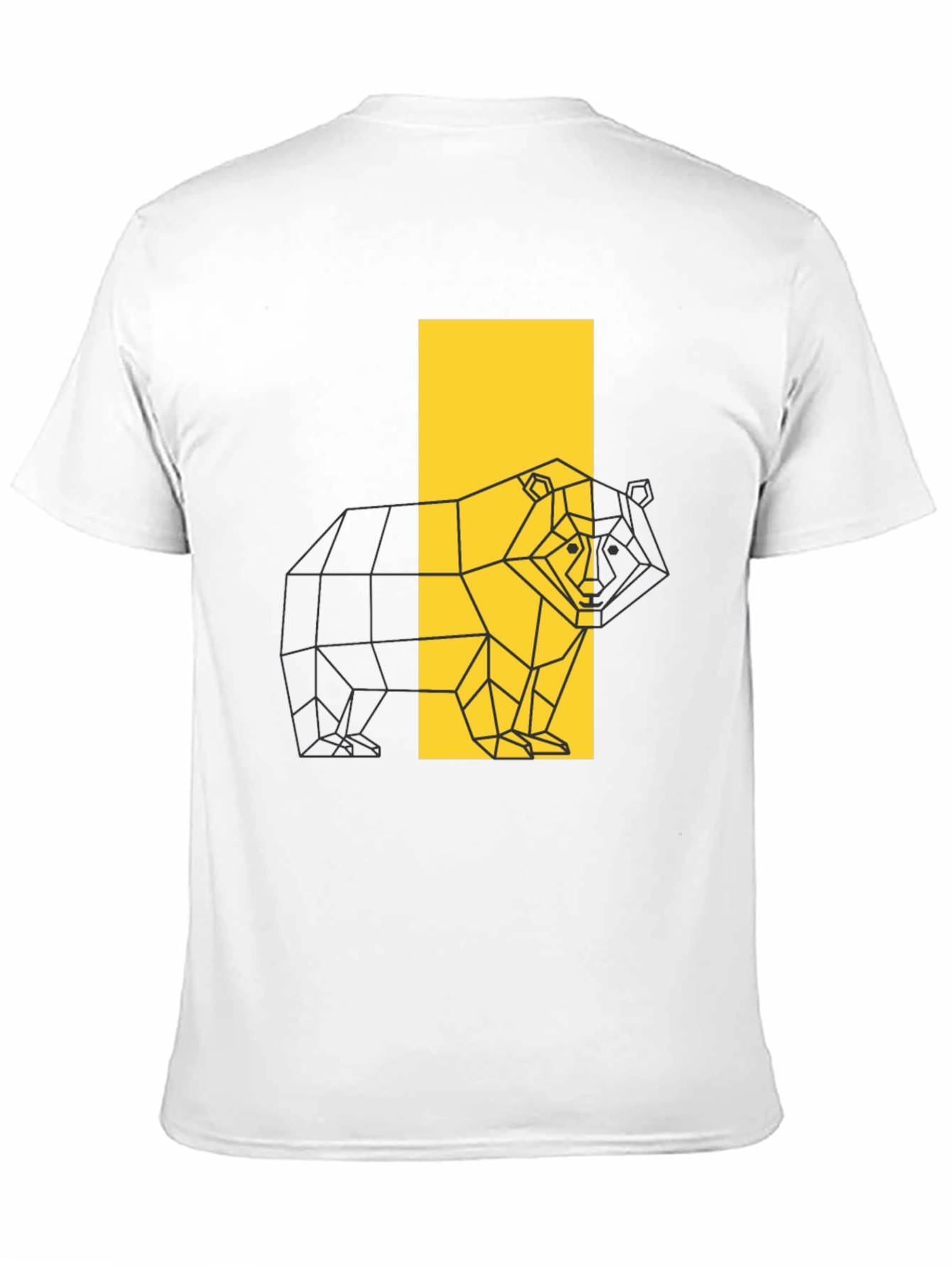 Geometric Bear Graphic Tee - Stylish Black T-Shirt