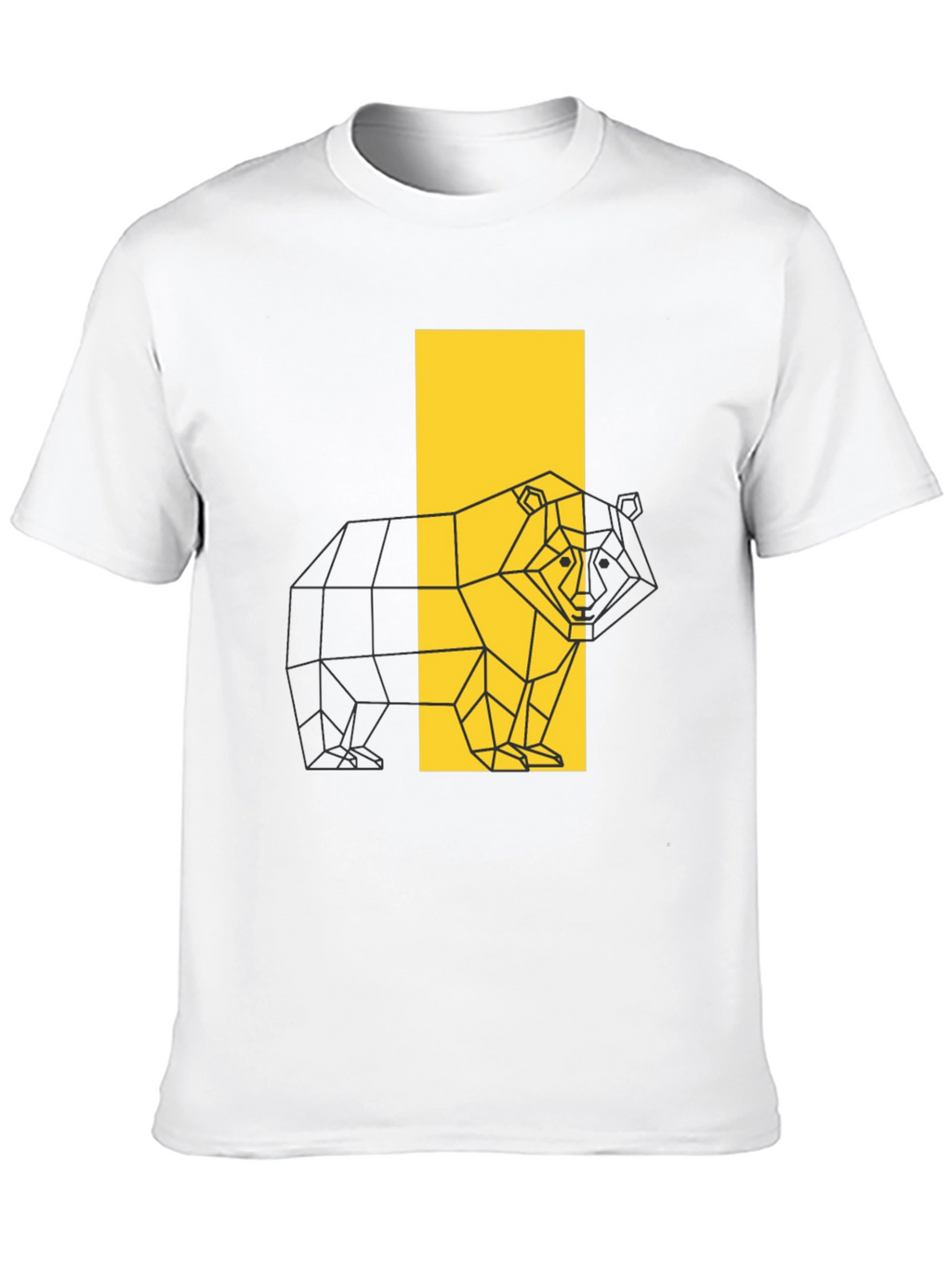 Geometric Bear Graphic Tee - Stylish Black T-Shirt