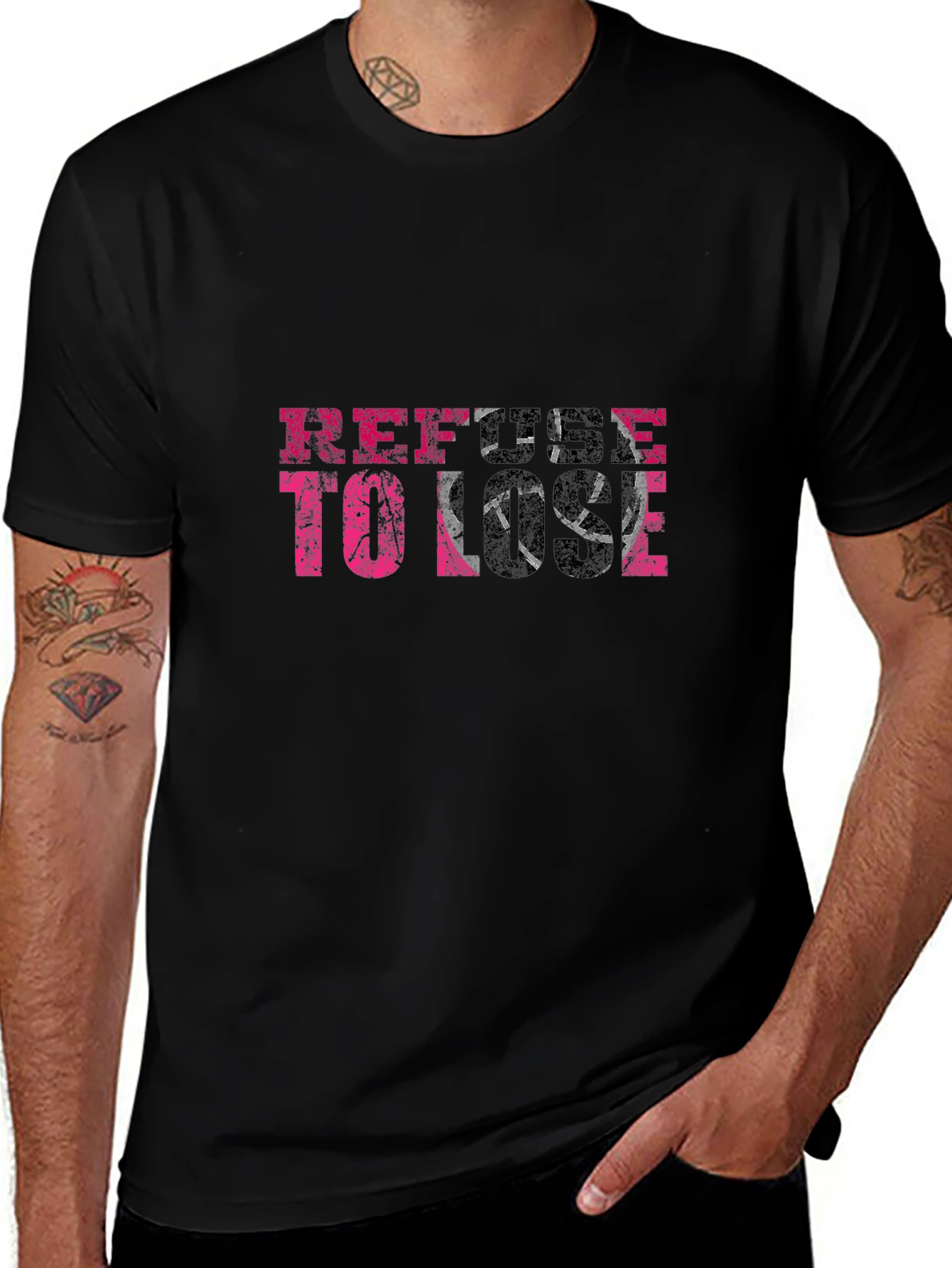 Refuse To Lose Graphic Tee - Black T-Shirt