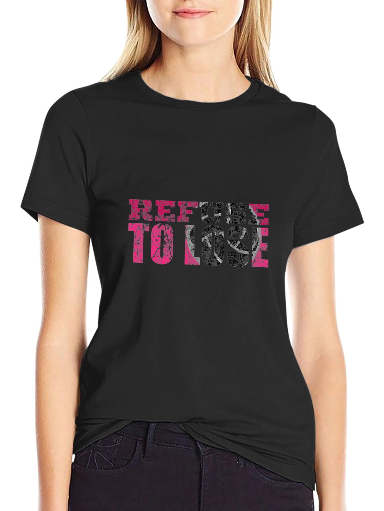 Refuse To Lose Graphic Tee - Black T-Shirt