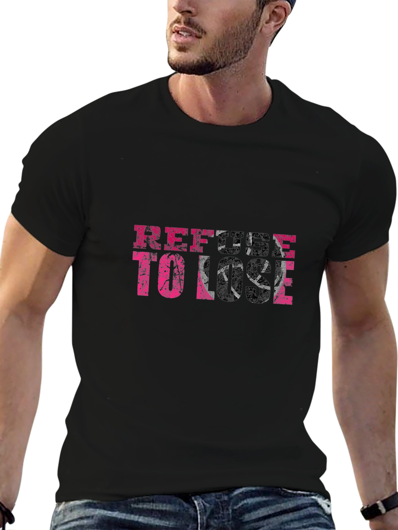 Refuse To Lose Graphic Tee - Black T-Shirt