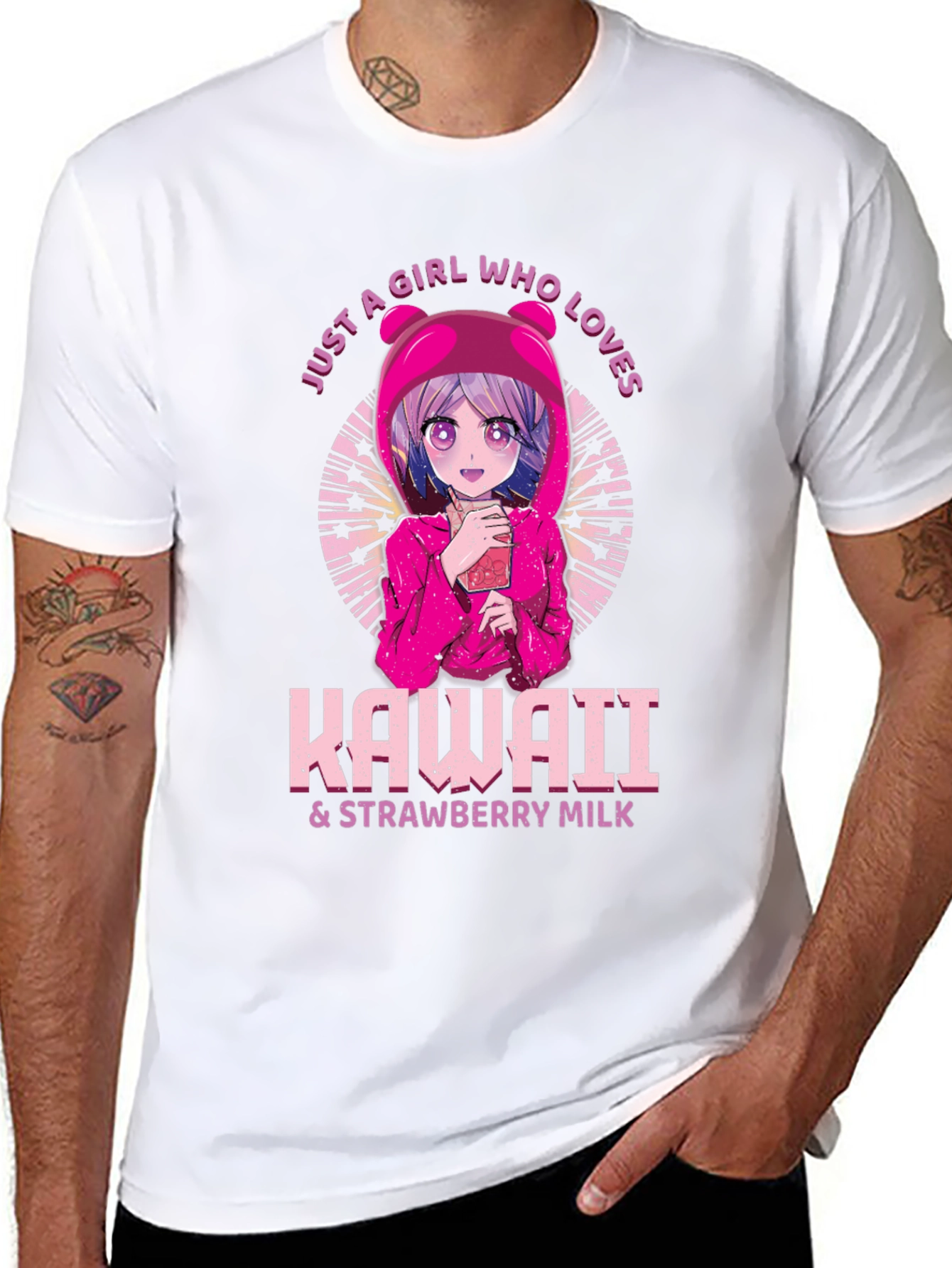 Kawaii Strawberry Milk Graphic Tee