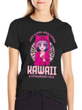 Kawaii Strawberry Milk Graphic Tee