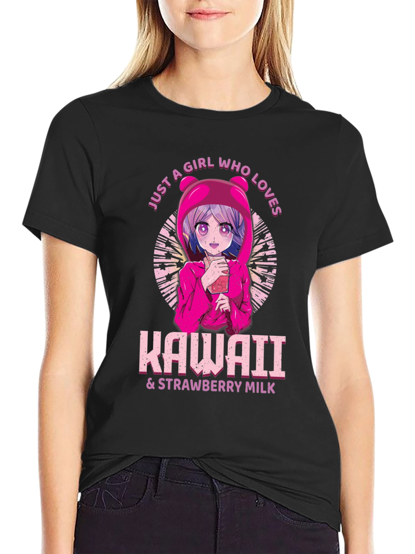 Kawaii Strawberry Milk Graphic Tee