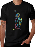 Statue of Liberty Outline Black Graphic Tee