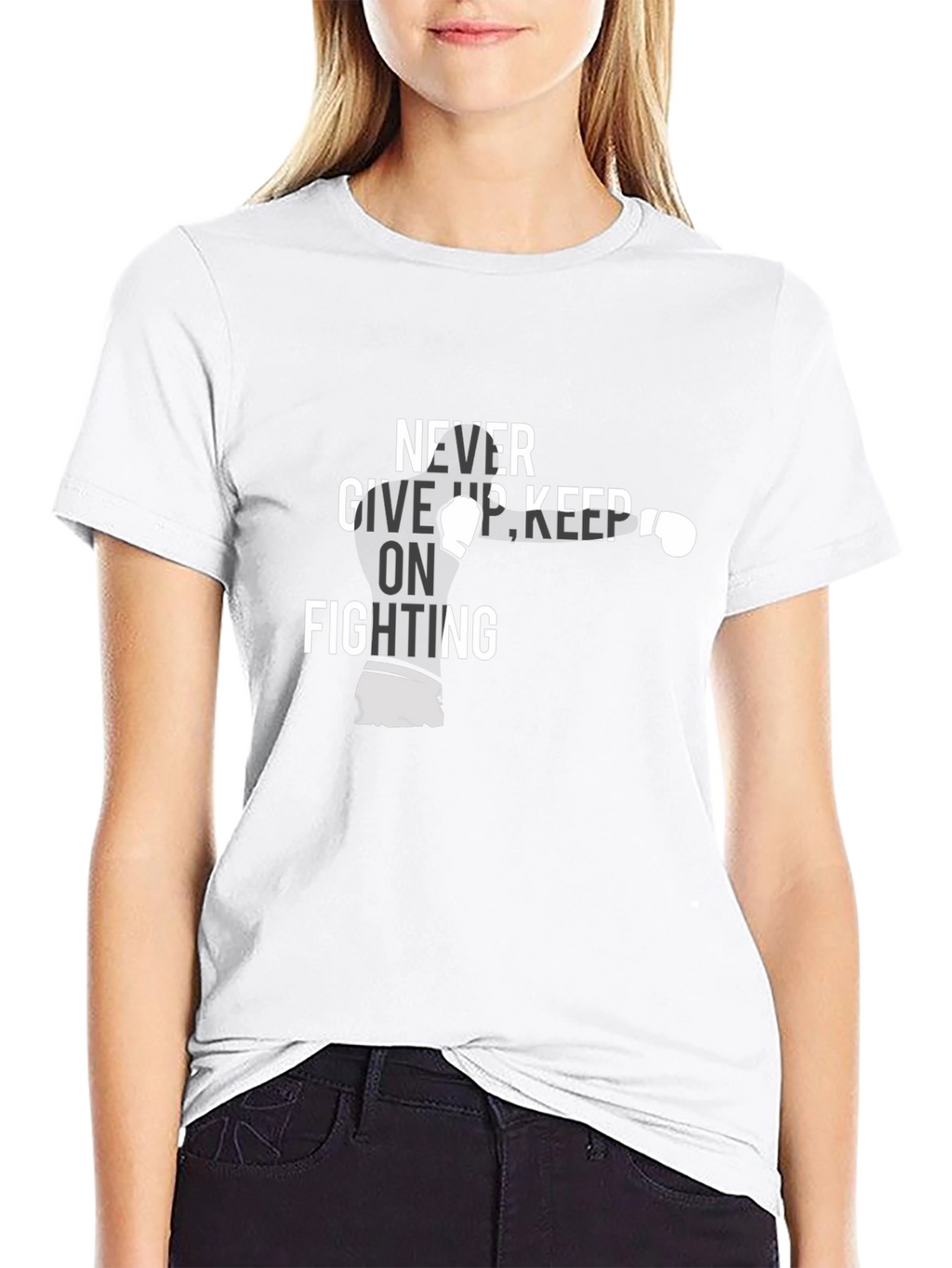 Never Give Up Boxing Graphic Tee