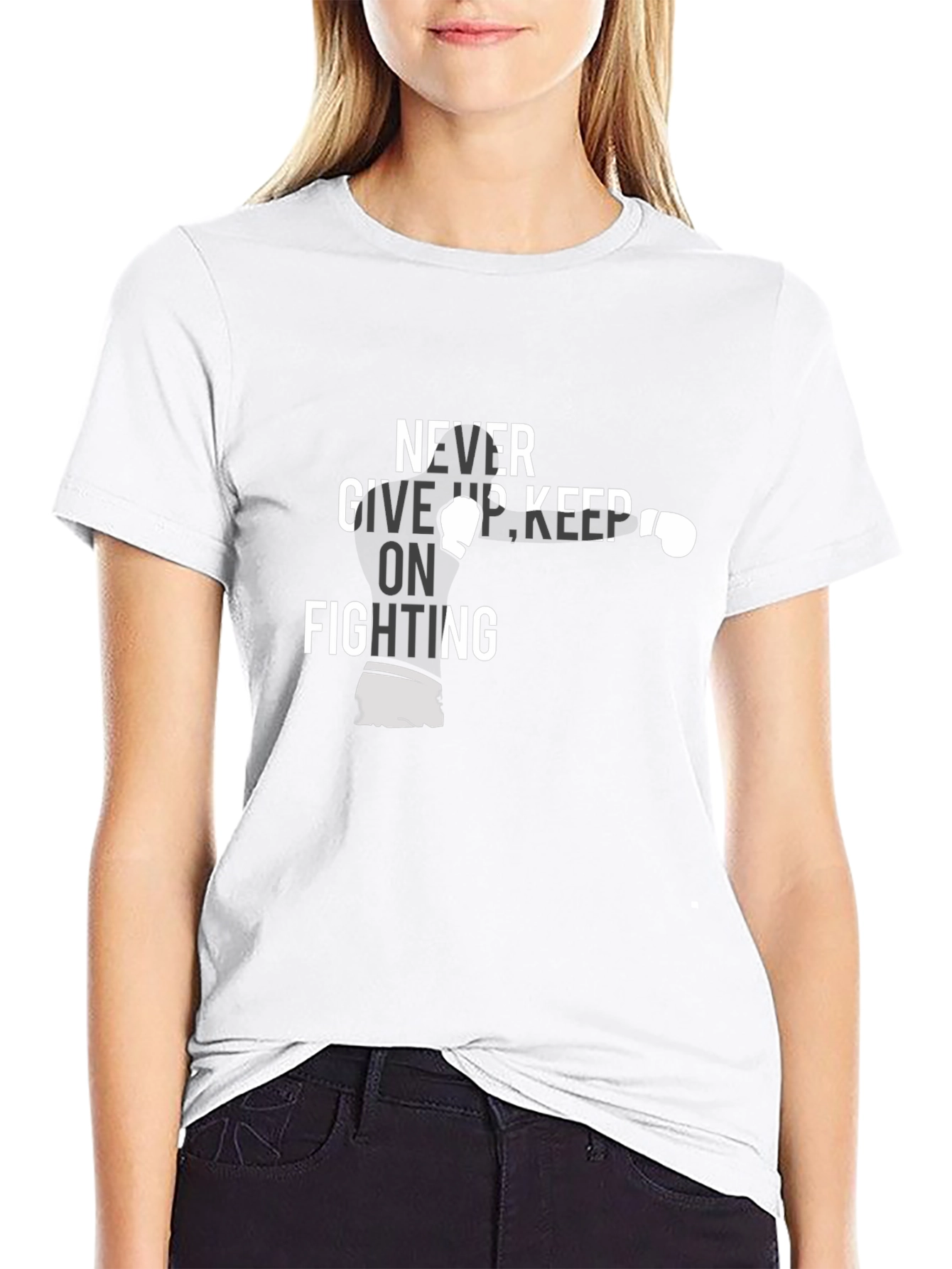 Never Give Up Boxing Graphic Tee