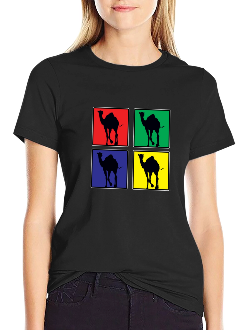 Camel Pop Art Black T-Shirt