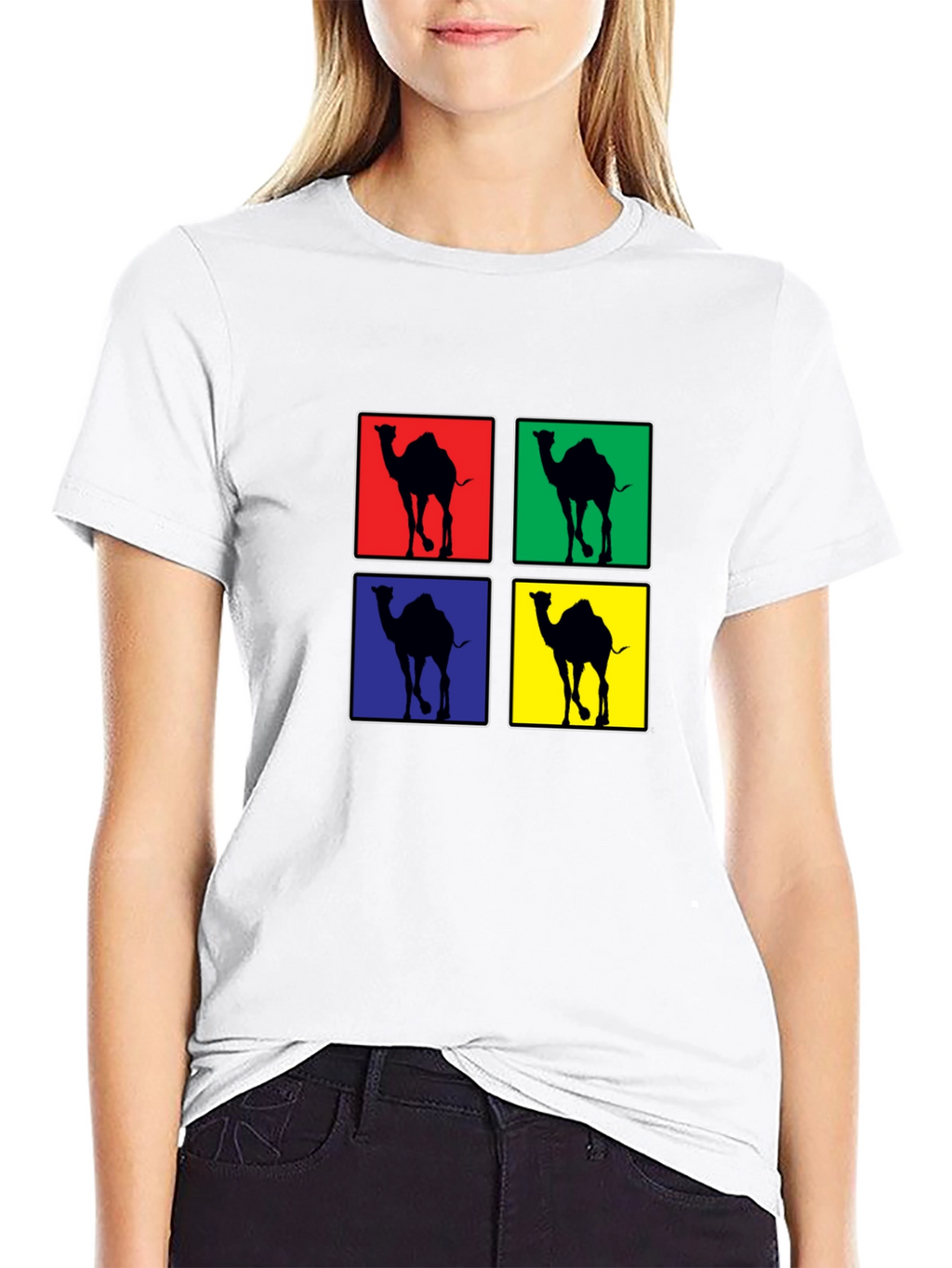 Camel Pop Art Black T-Shirt