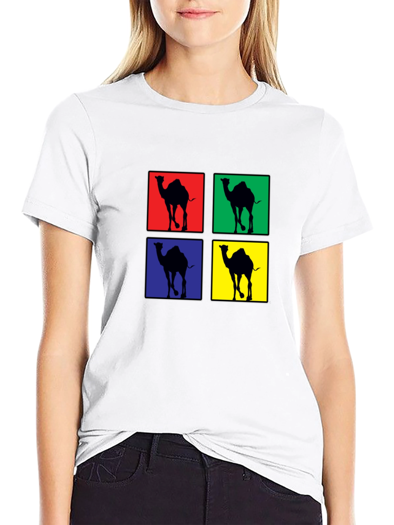 Camel Pop Art Black T-Shirt