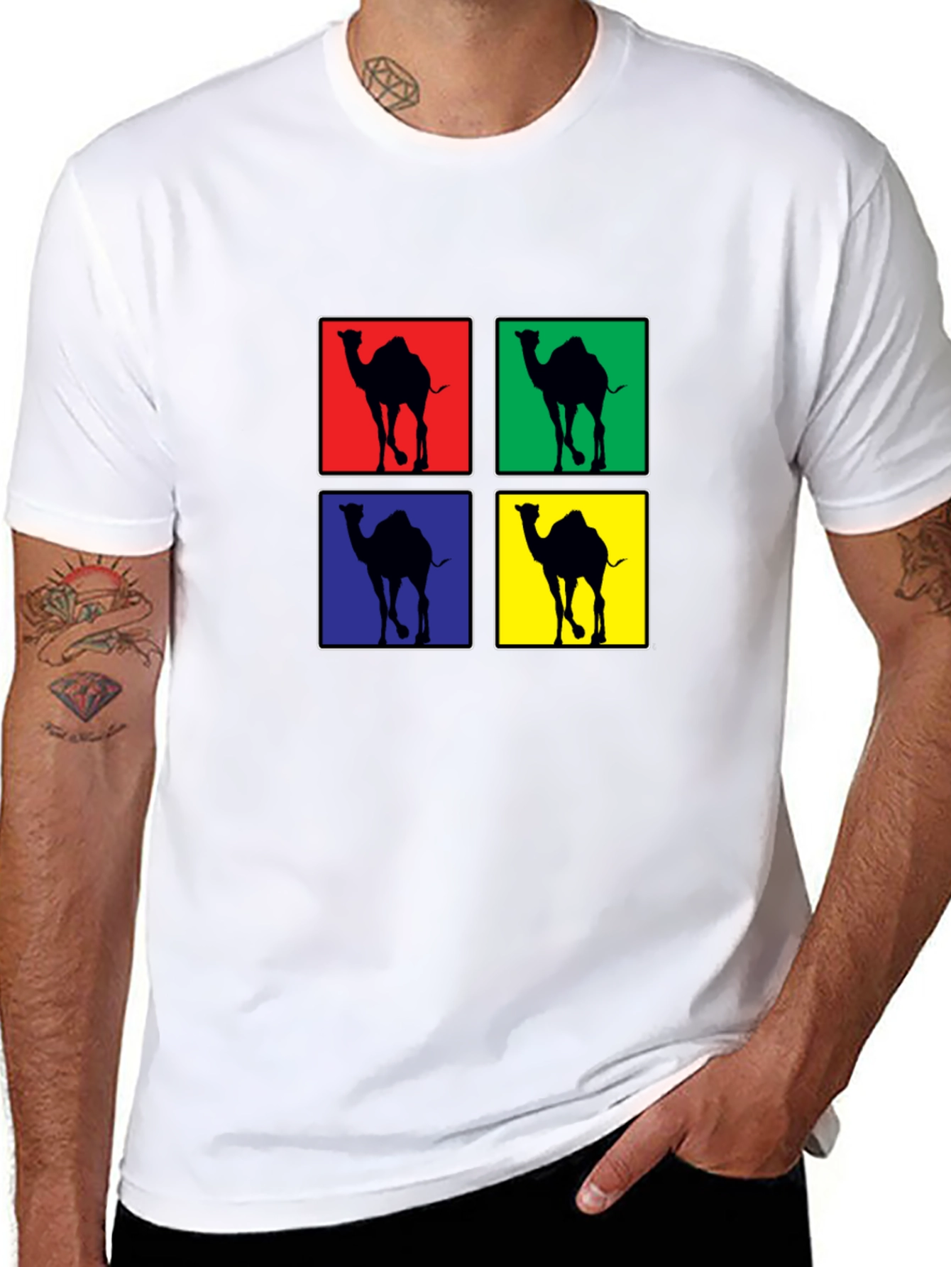 Camel Pop Art Black T-Shirt
