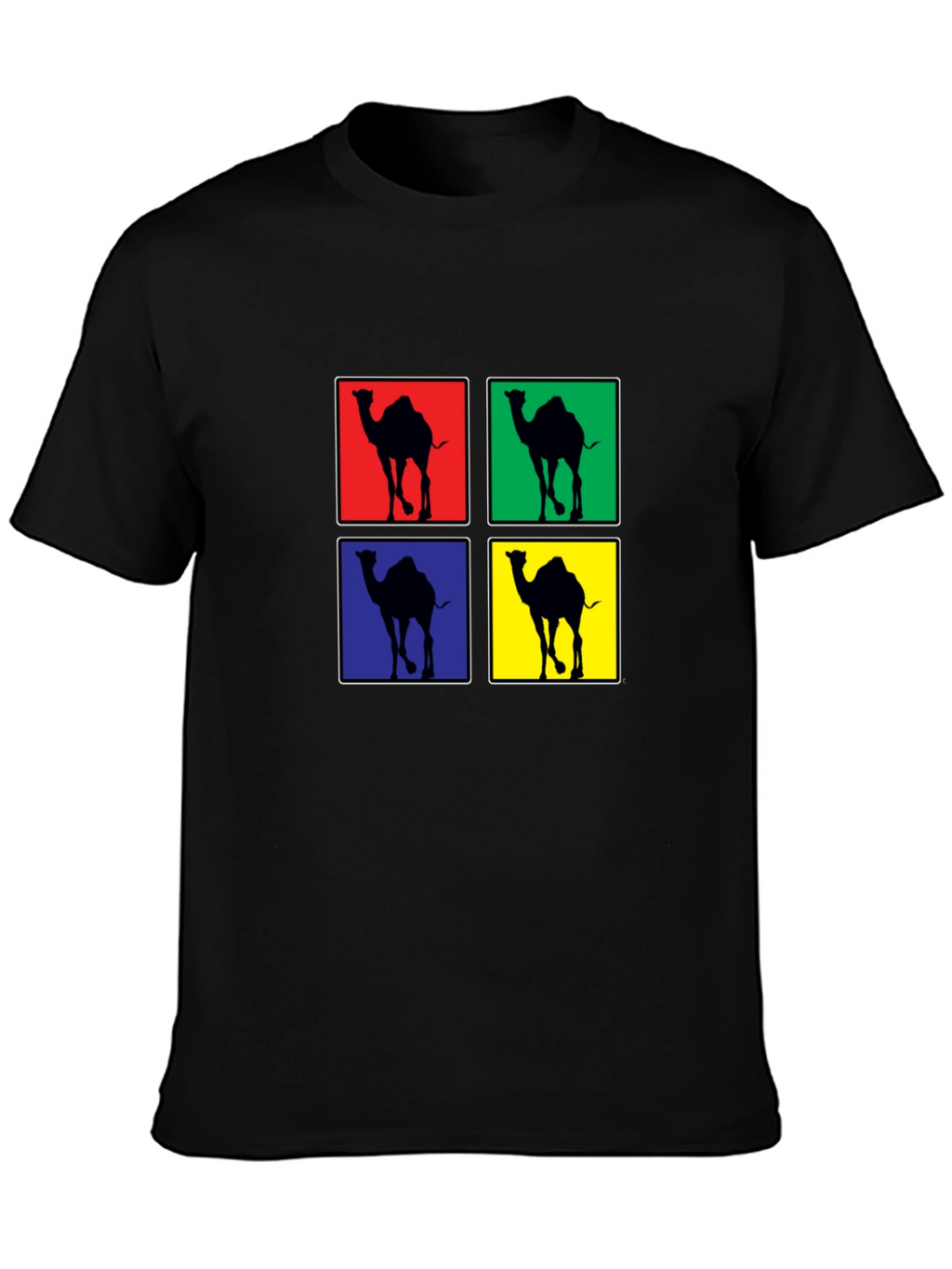 Camel Pop Art Black T-Shirt