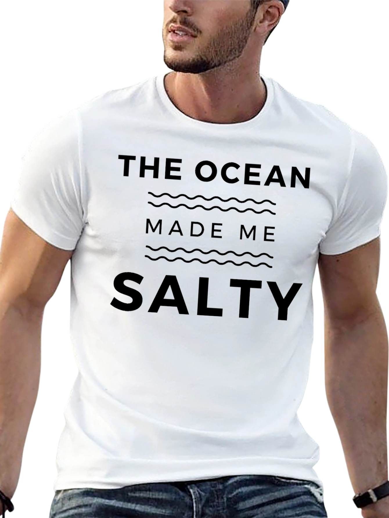 The Ocean Made Me Salty Black T-Shirt