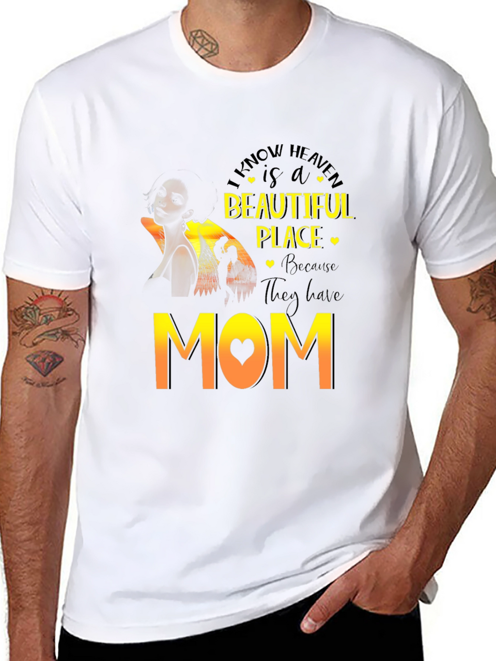 I Know Heaven Mom T-Shirt - Black