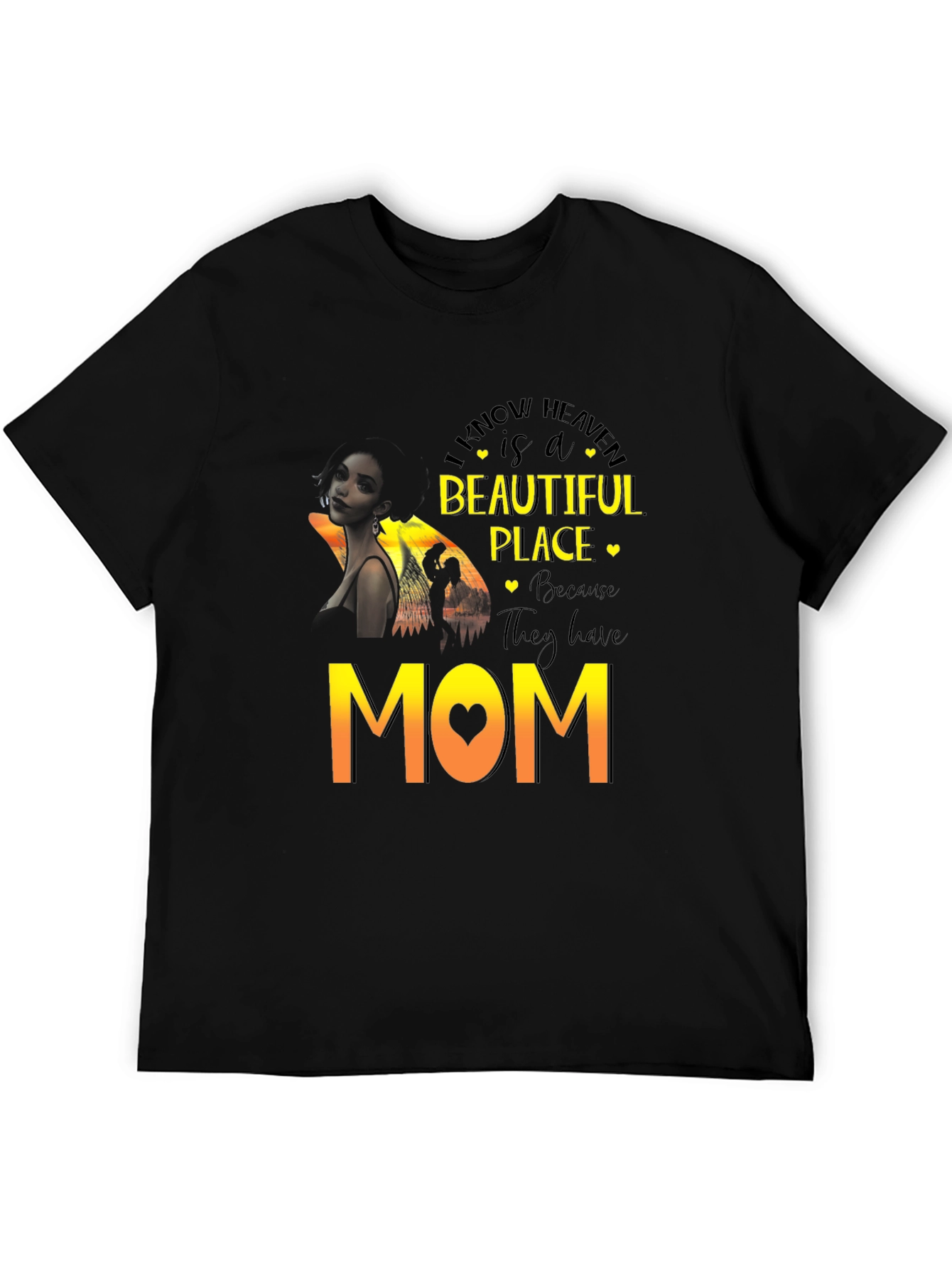 I Know Heaven Mom T-Shirt - Black