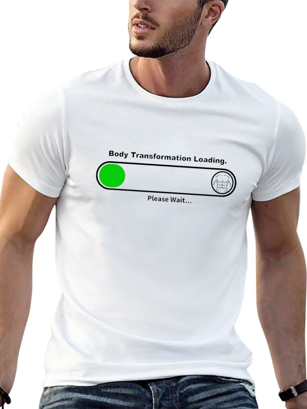 Body Transformation Loading Graphic Tee - Black