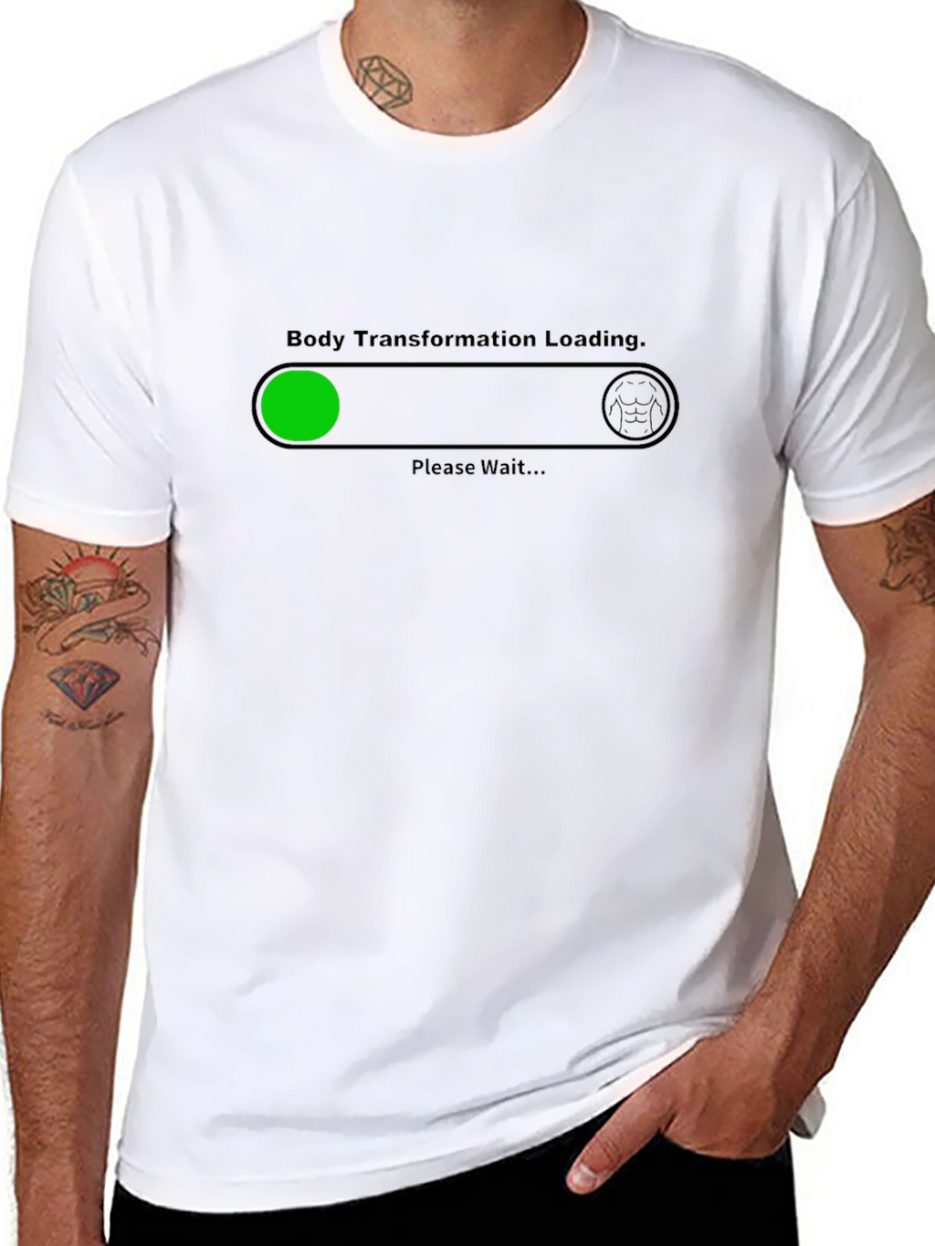 Body Transformation Loading Graphic Tee - Black