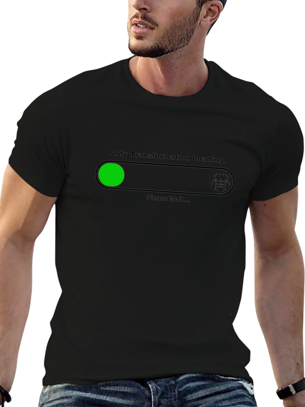 Body Transformation Loading Graphic Tee - Black