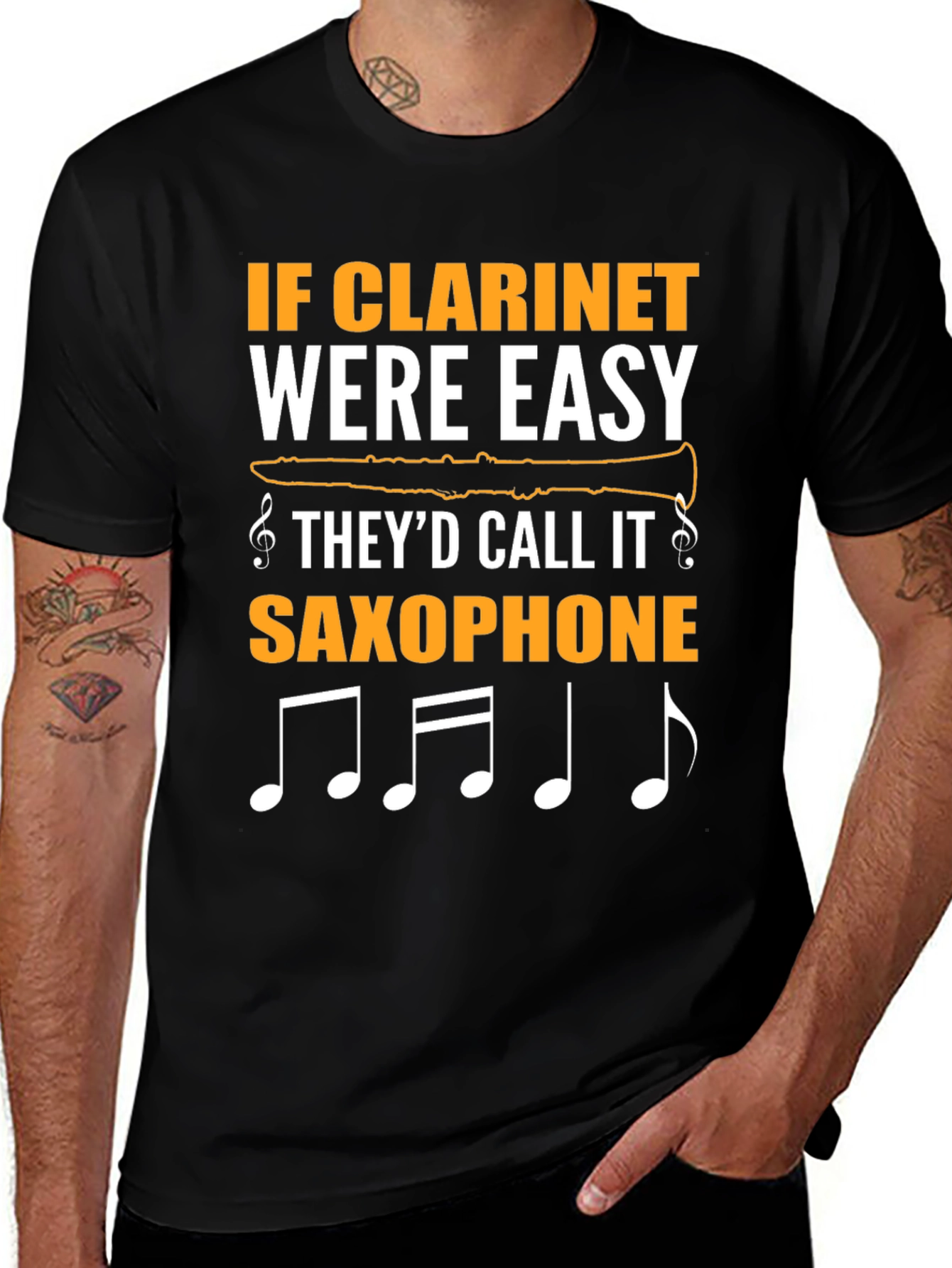 Clarine Musician T-Shirt: If Clarinet Were Easy...