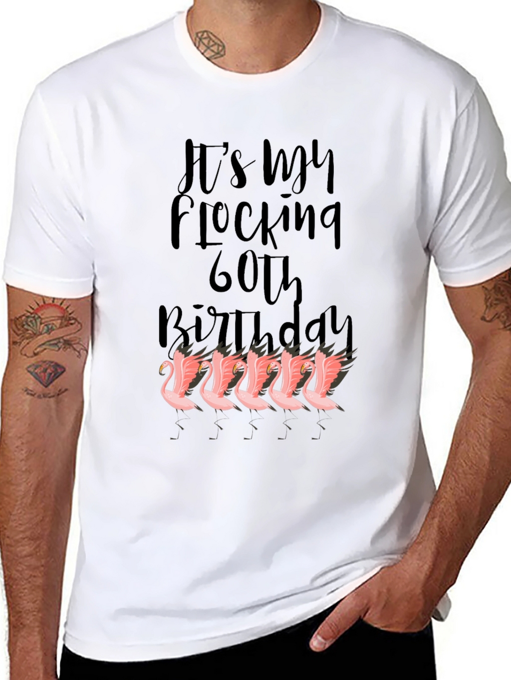 Funny 60th Birthday Flamingo Graphic T-Shirt