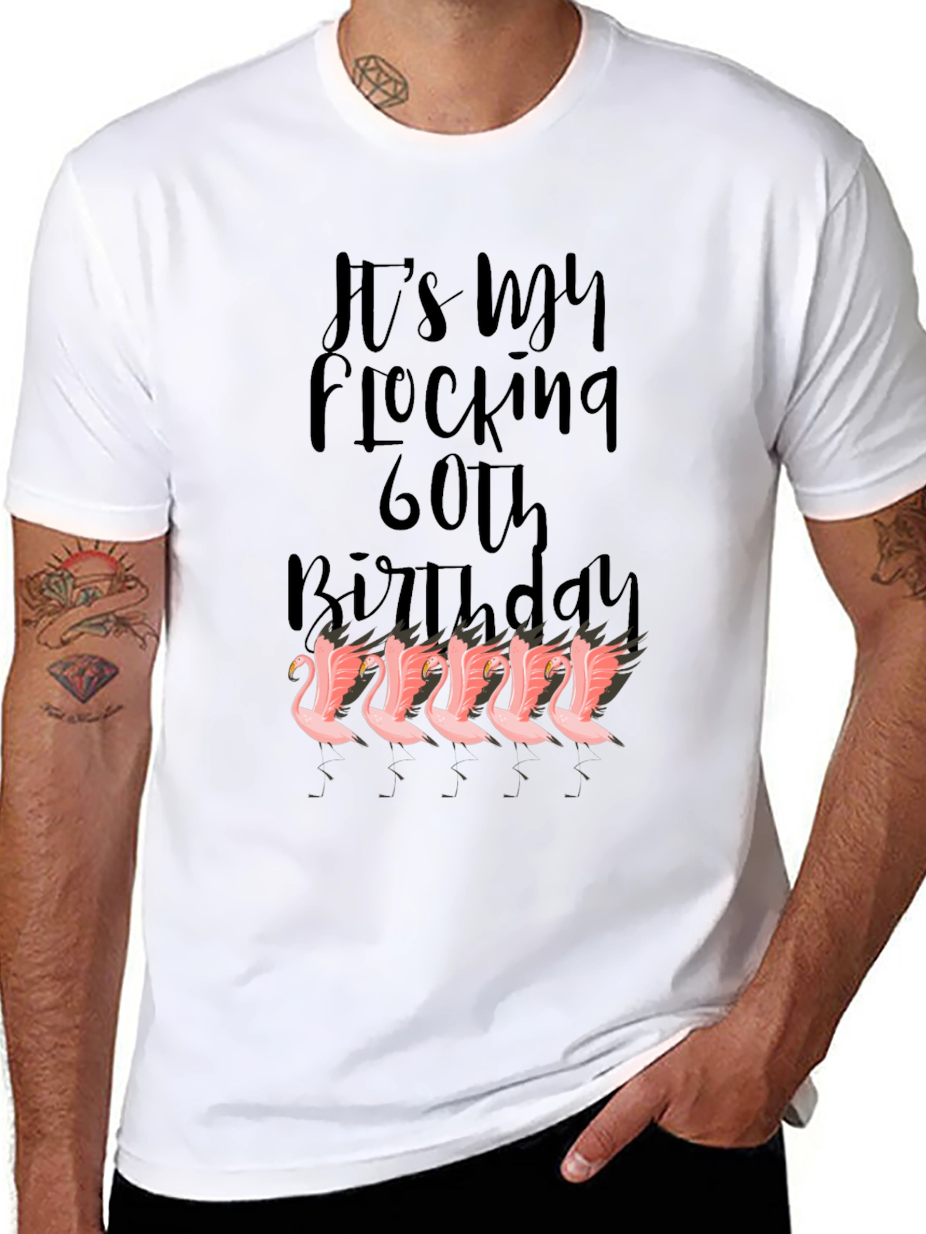 Funny 60th Birthday Flamingo Graphic T-Shirt