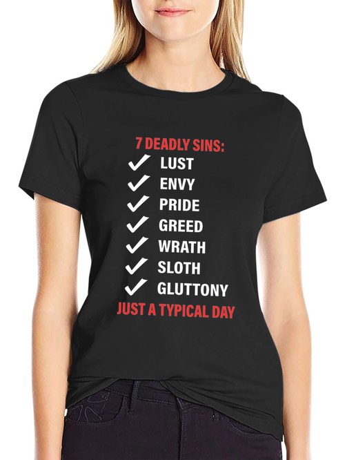 7 Deadly Sins Typical Day Black T-Shirt