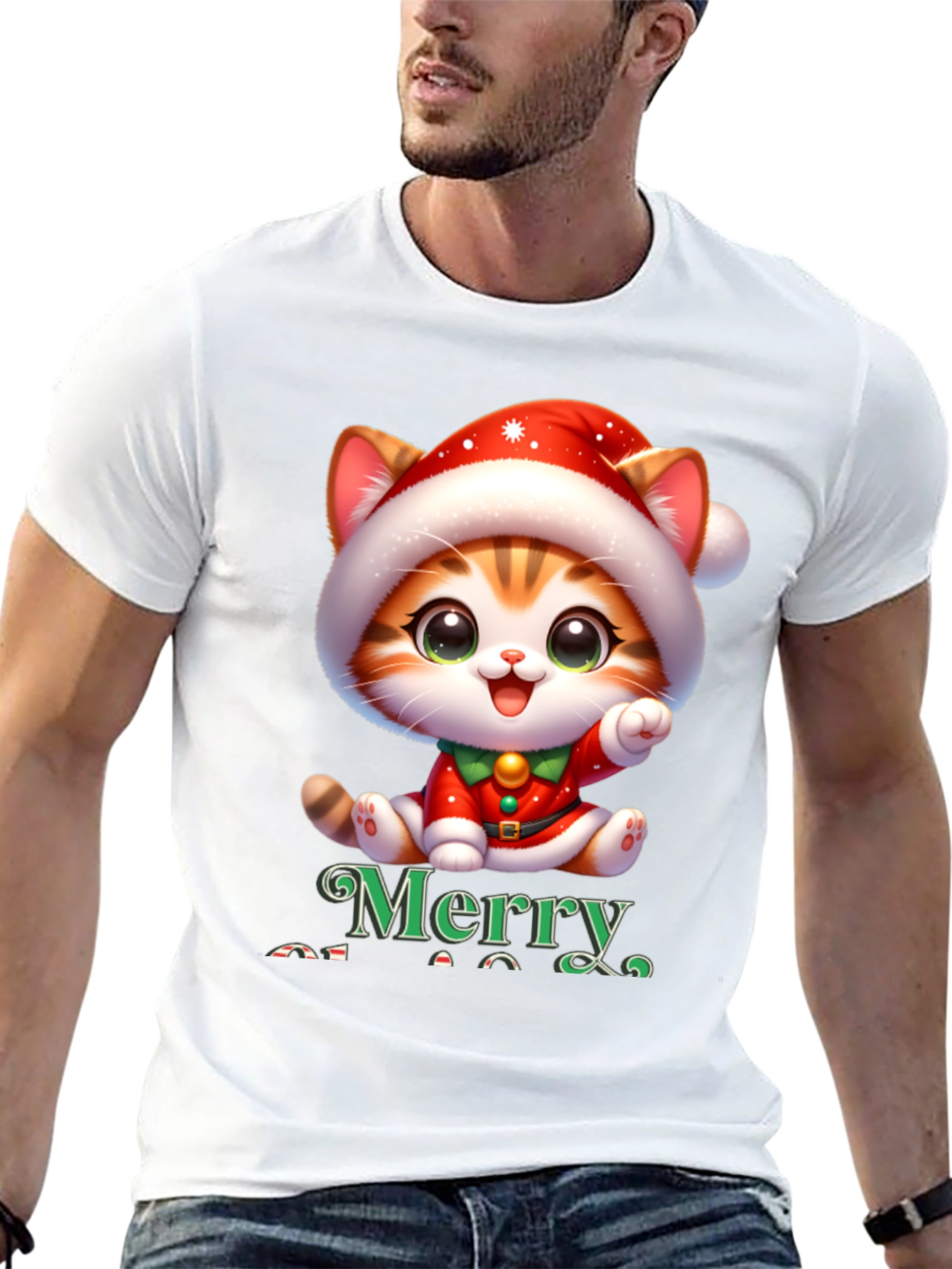 Merry Christmas Cat T-Shirt