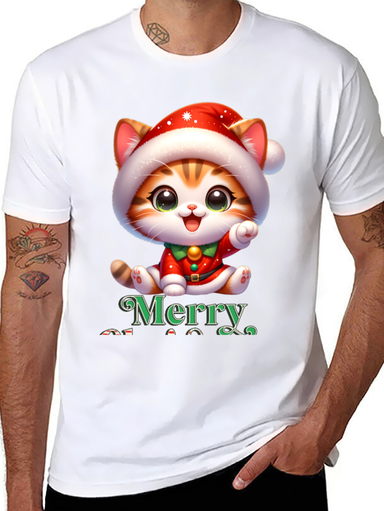 Merry Christmas Cat T-Shirt