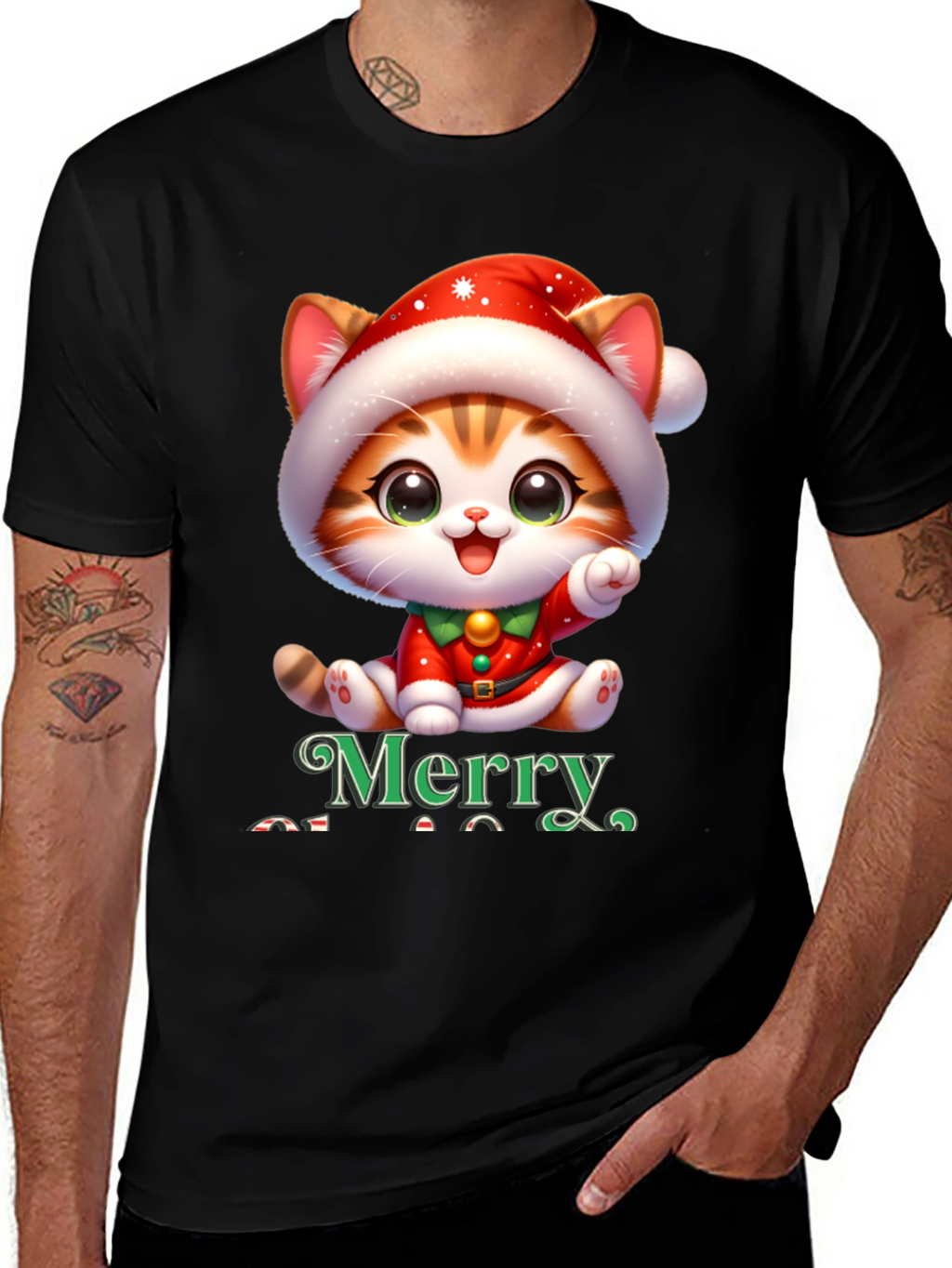 Merry Christmas Cat T-Shirt