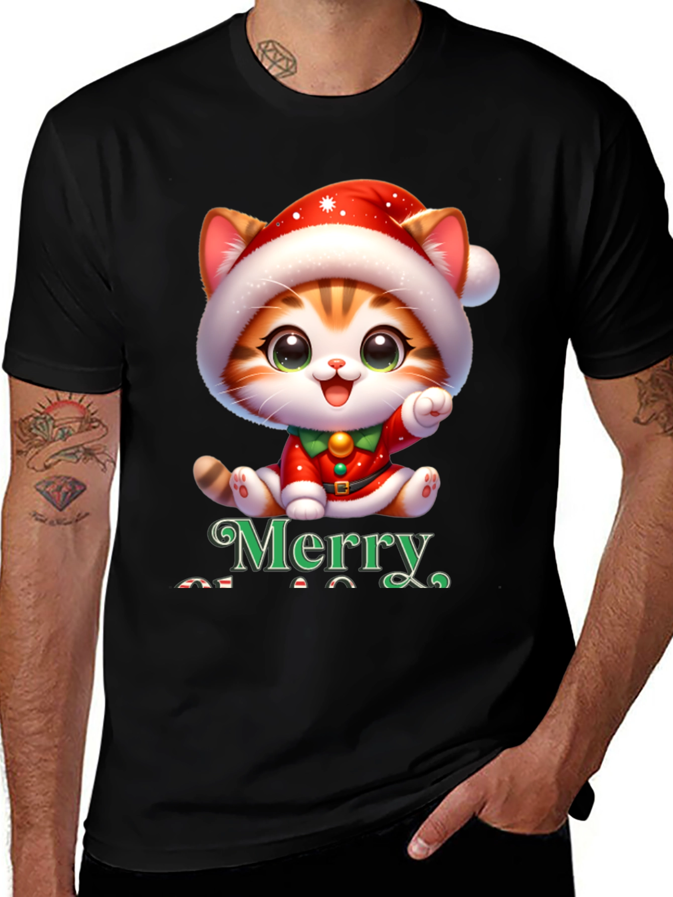 Merry Christmas Cat T-Shirt