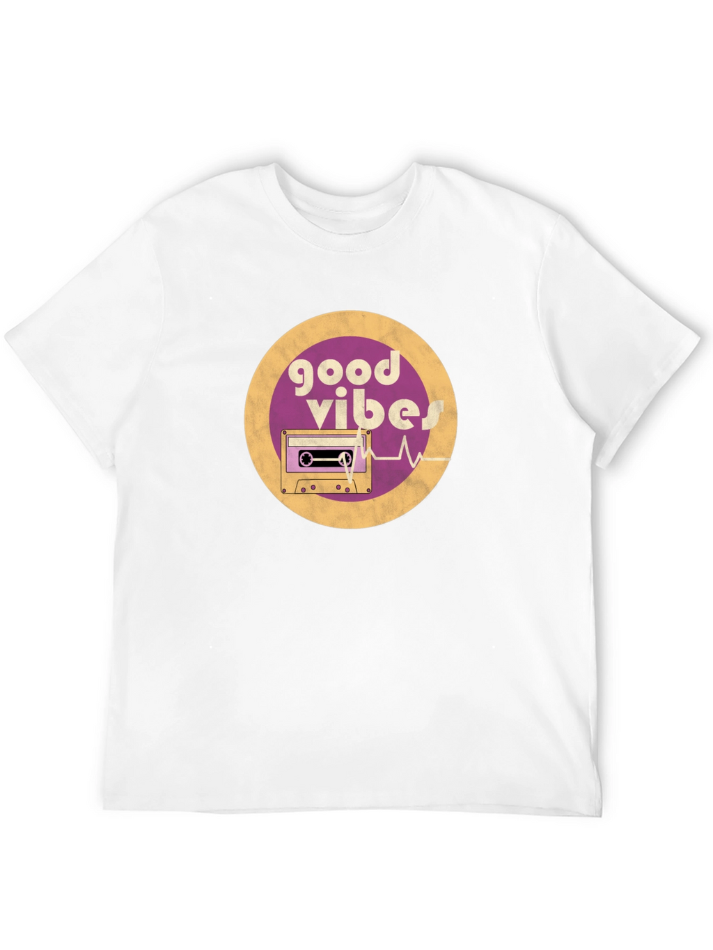 Good Vibes Cassette Tape Graphic Tee - Retro Style
