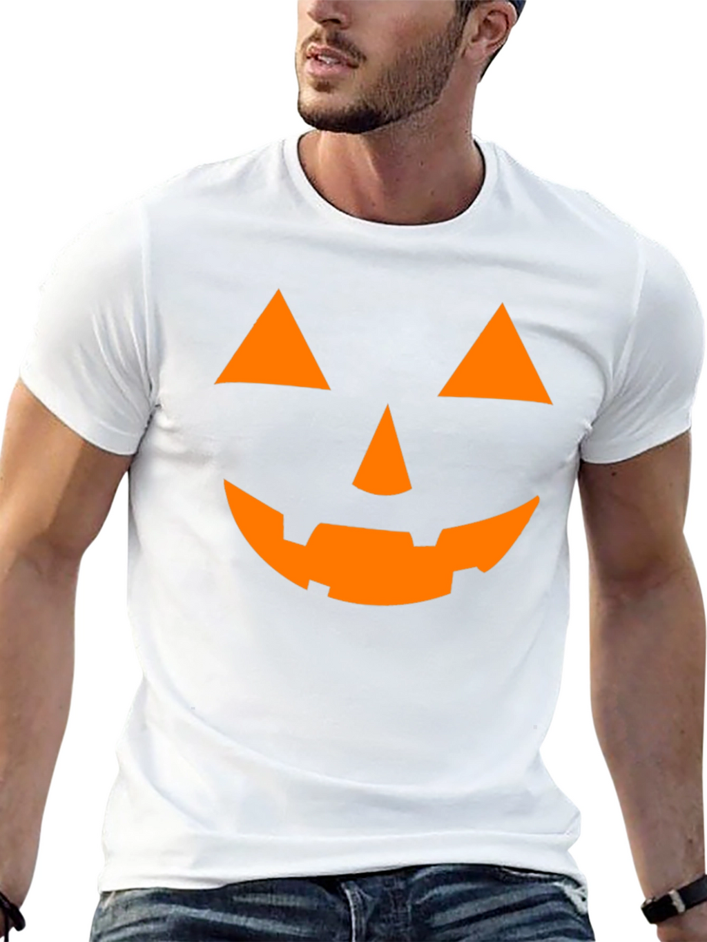 Halloween Pumpkin Face Graphic T-Shirt