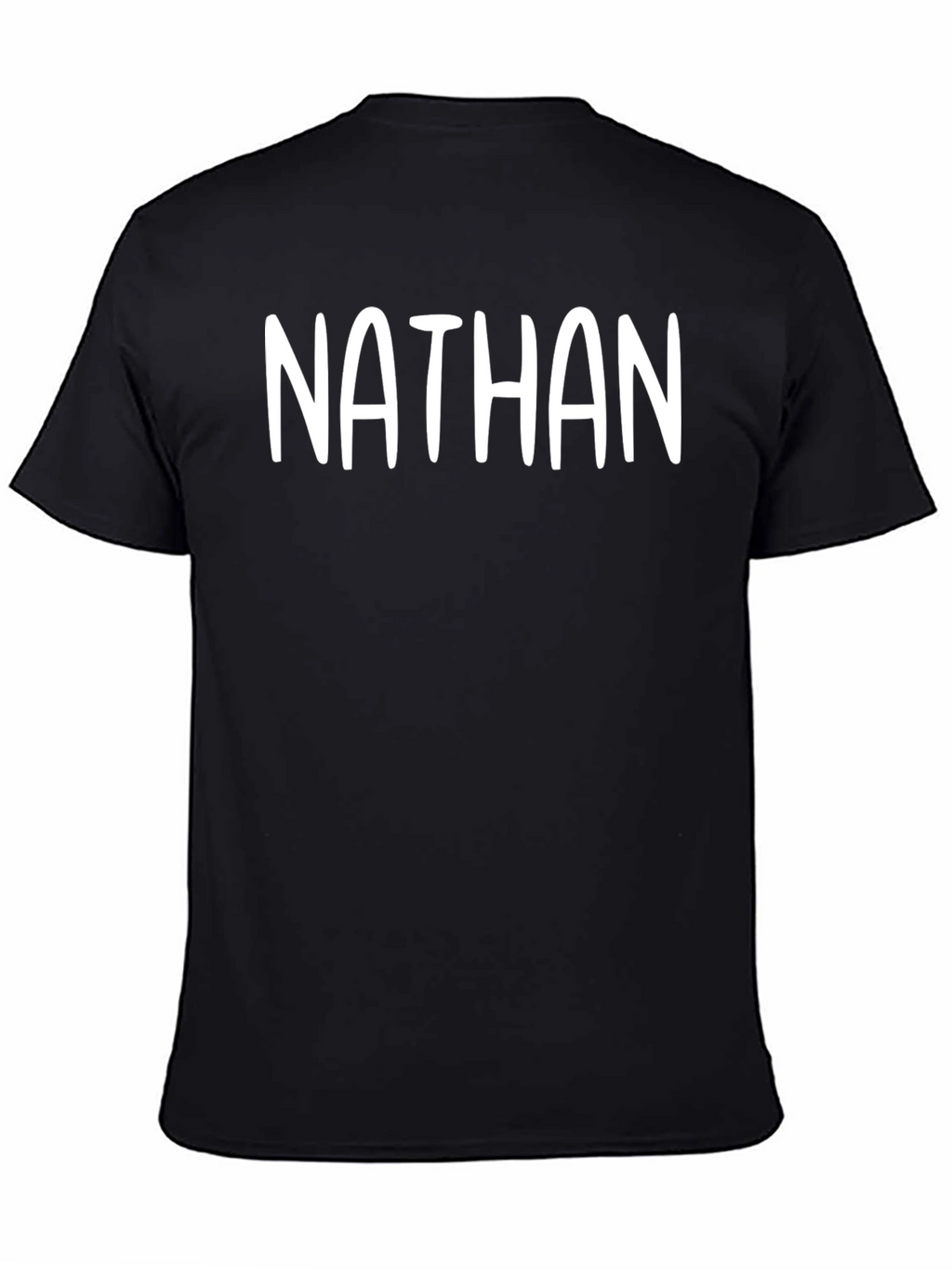 Personalized Nathan Black Cotton T-Shirt