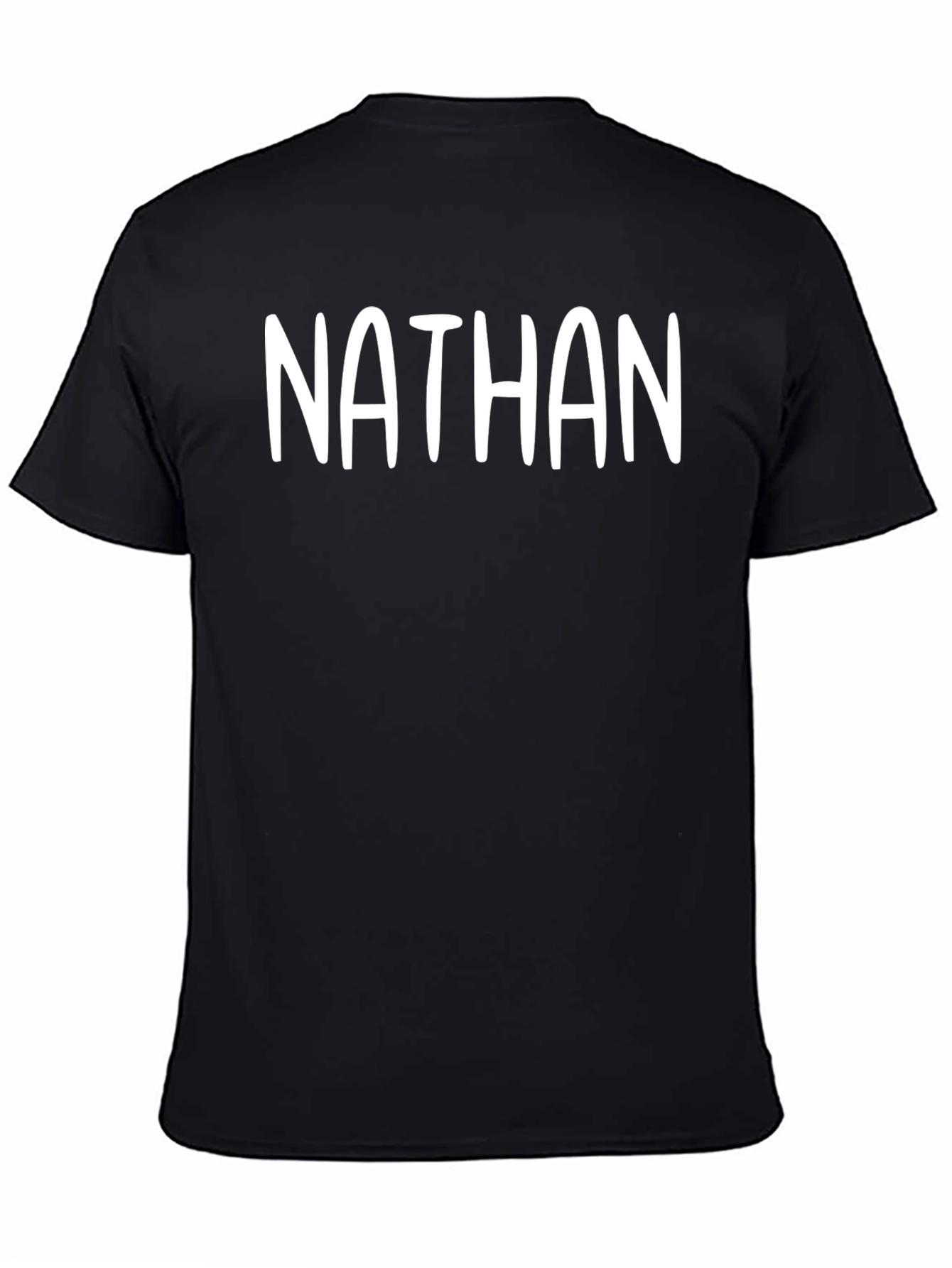 Personalized Nathan Black Cotton T-Shirt