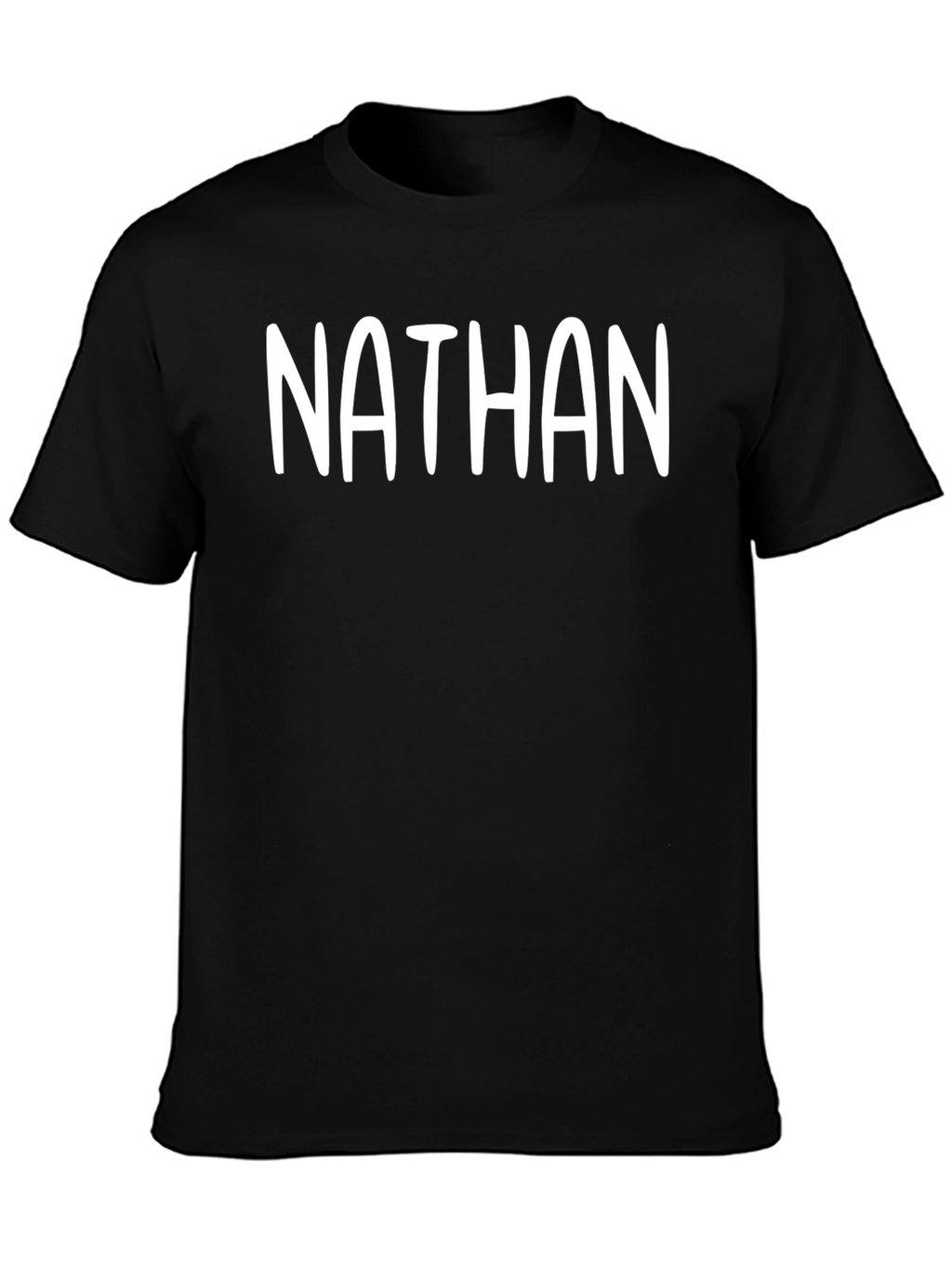 Personalized Nathan Black Cotton T-Shirt