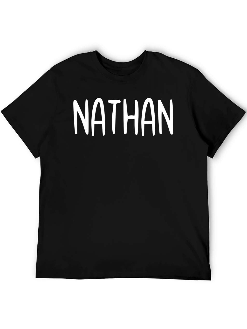 Personalized Nathan Black Cotton T-Shirt