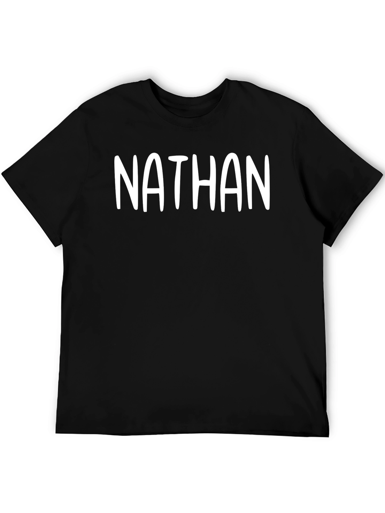 Personalized Nathan Black Cotton T-Shirt